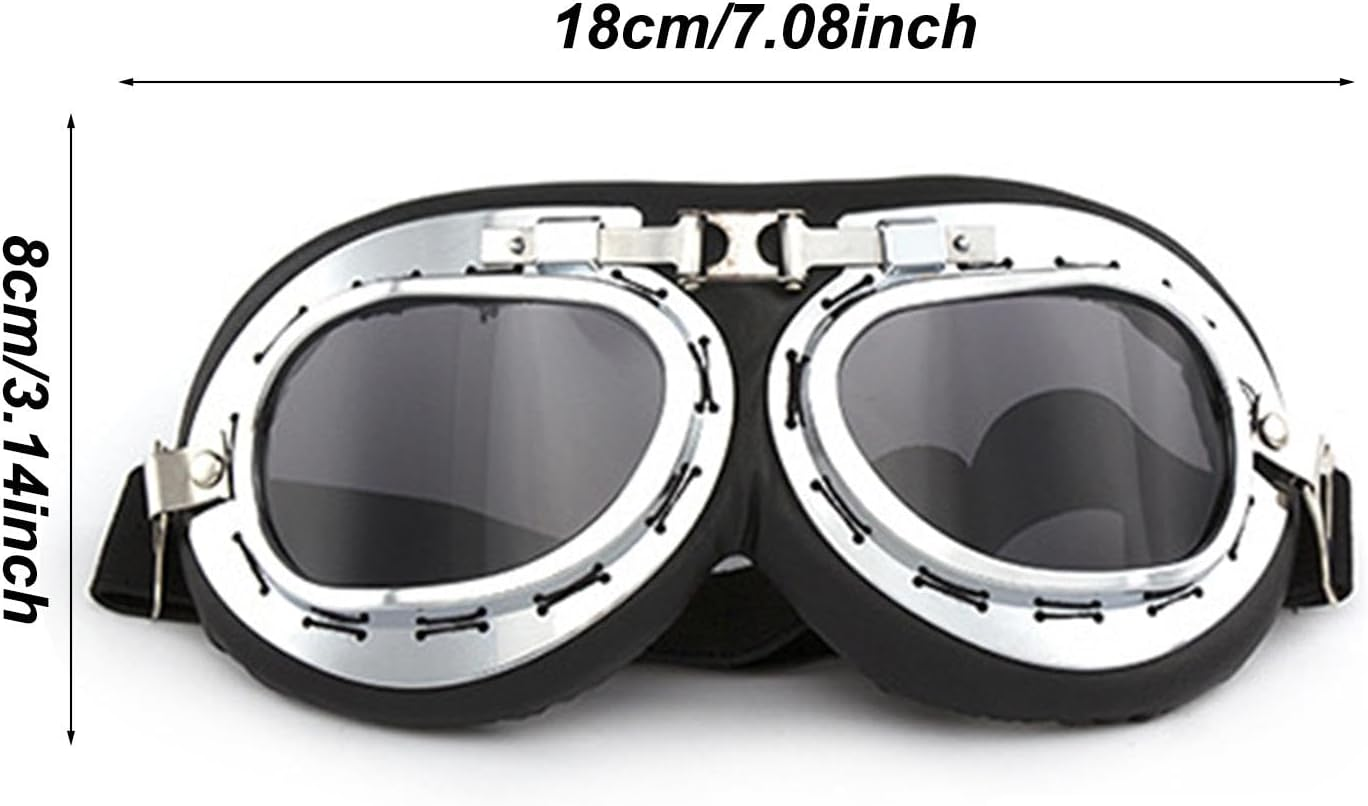Motorcycle Goggles for Men - Vintage Motorcycle Riding Goggles - Motocross Goggles, Motorcycle Goggles over Glasses, Outdoor Sports Eyewear for Men Women Adult image number 1