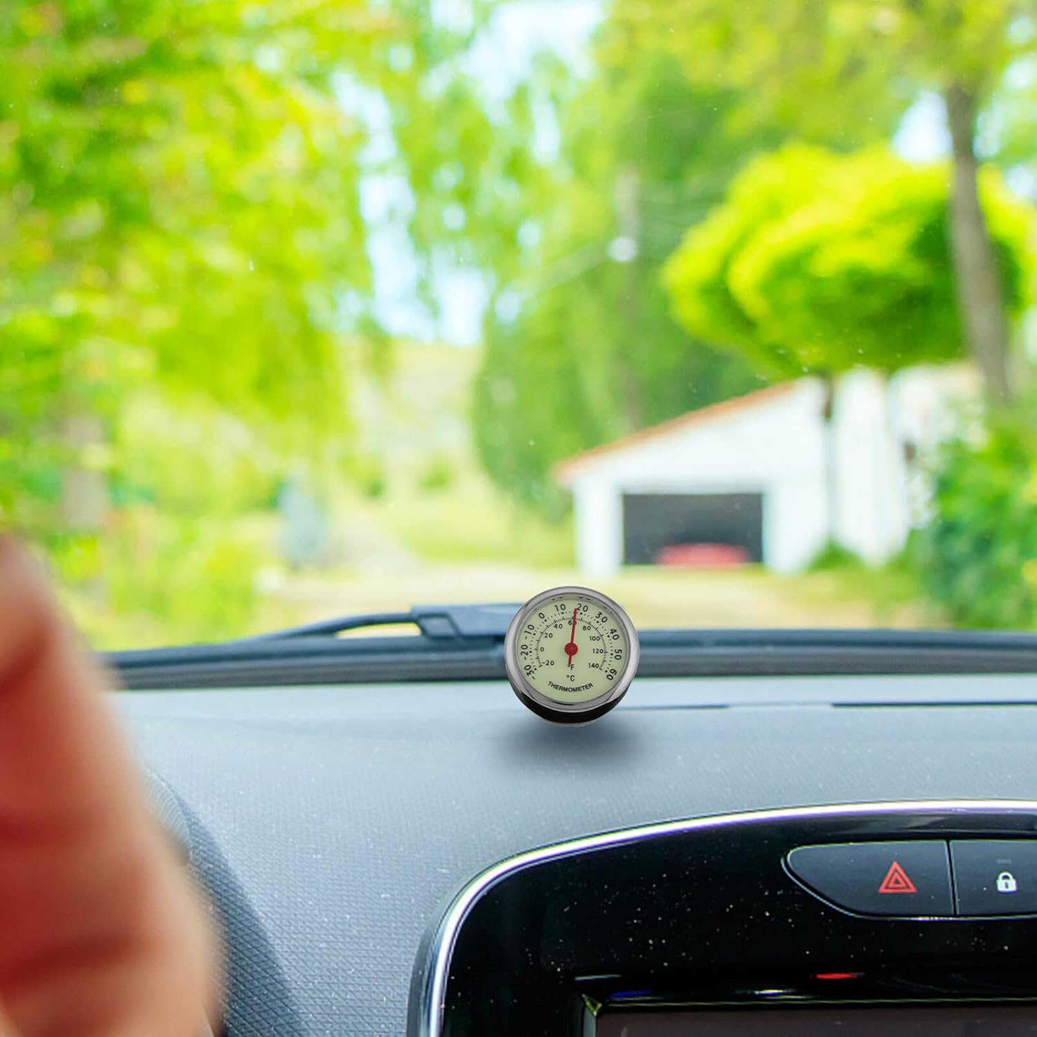 LIFKOME Car Dashboard Thermometer Car Window Thermometer Multi-Functional Temperature Gauge with Luminous Display Self-Adhesive for Automotive Vehicles Outdoor Use Truck Drivers image number 2