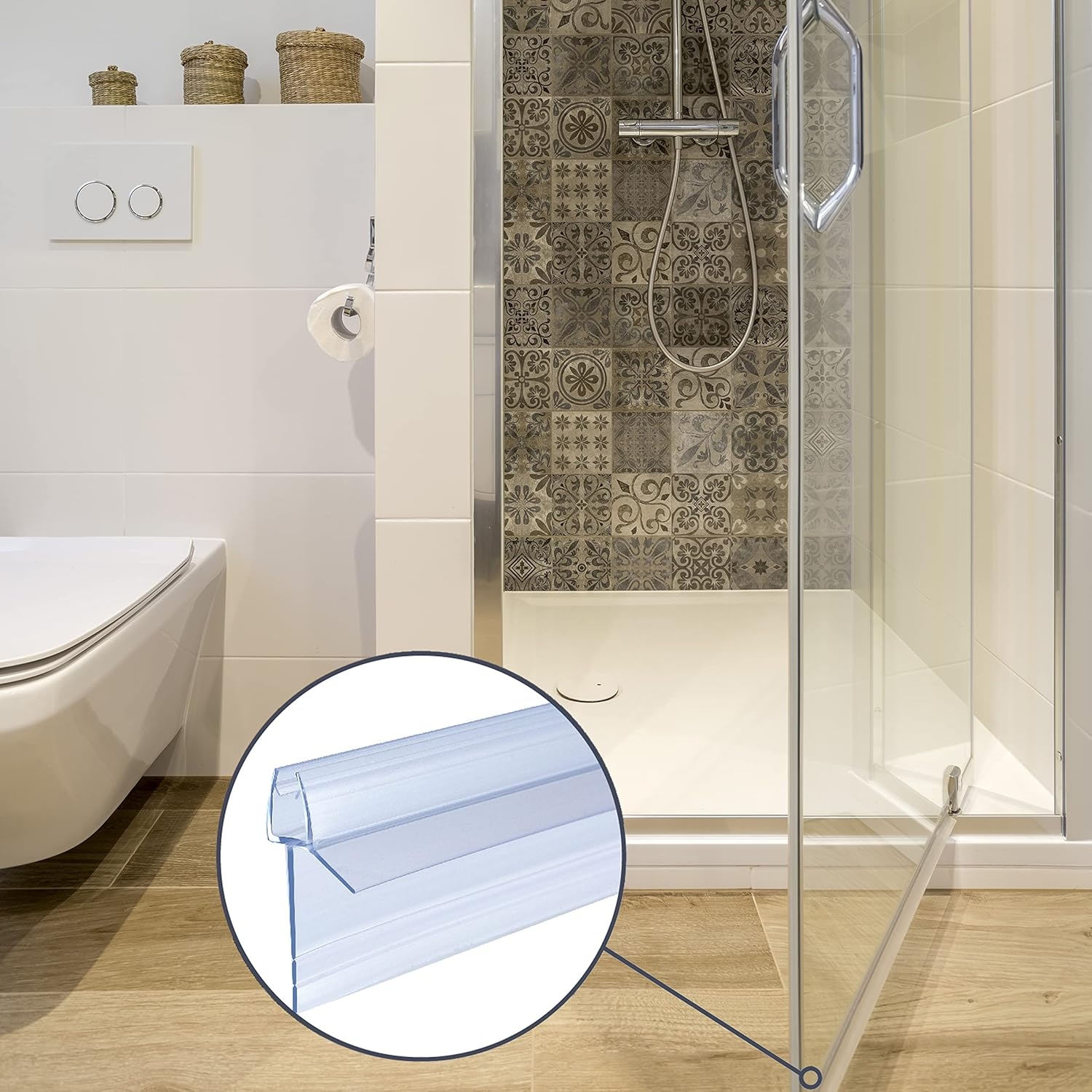 KOOBON Shower Seal 2 X 80 Cm Replacement Seal Shower Door for Shower Door Glass Thicknesses of 4-6 Mm, Water-Repellent Shower Door Seal or Shower Cubicle Seal for Shower Cubicle Bath image number 6