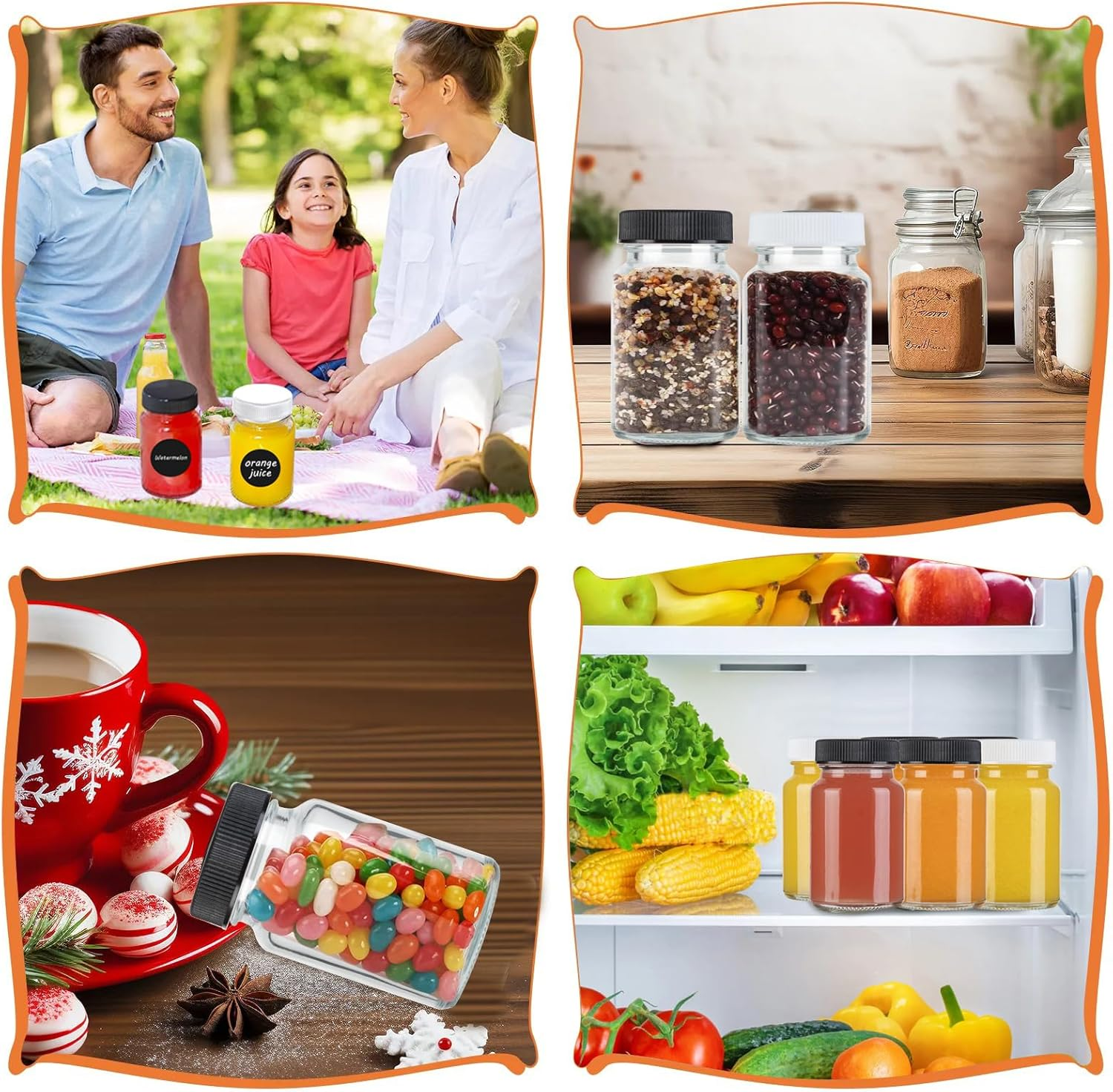 12Pcs 60Ml Glass Juice Bottles with White & Black Lids-2Oz Small Reusable Shot Bottles with Labels, Leakproof Clear Vials for Juice, Ginger, Wellness Drinks, Portable & Dishwasher Safe image number 5