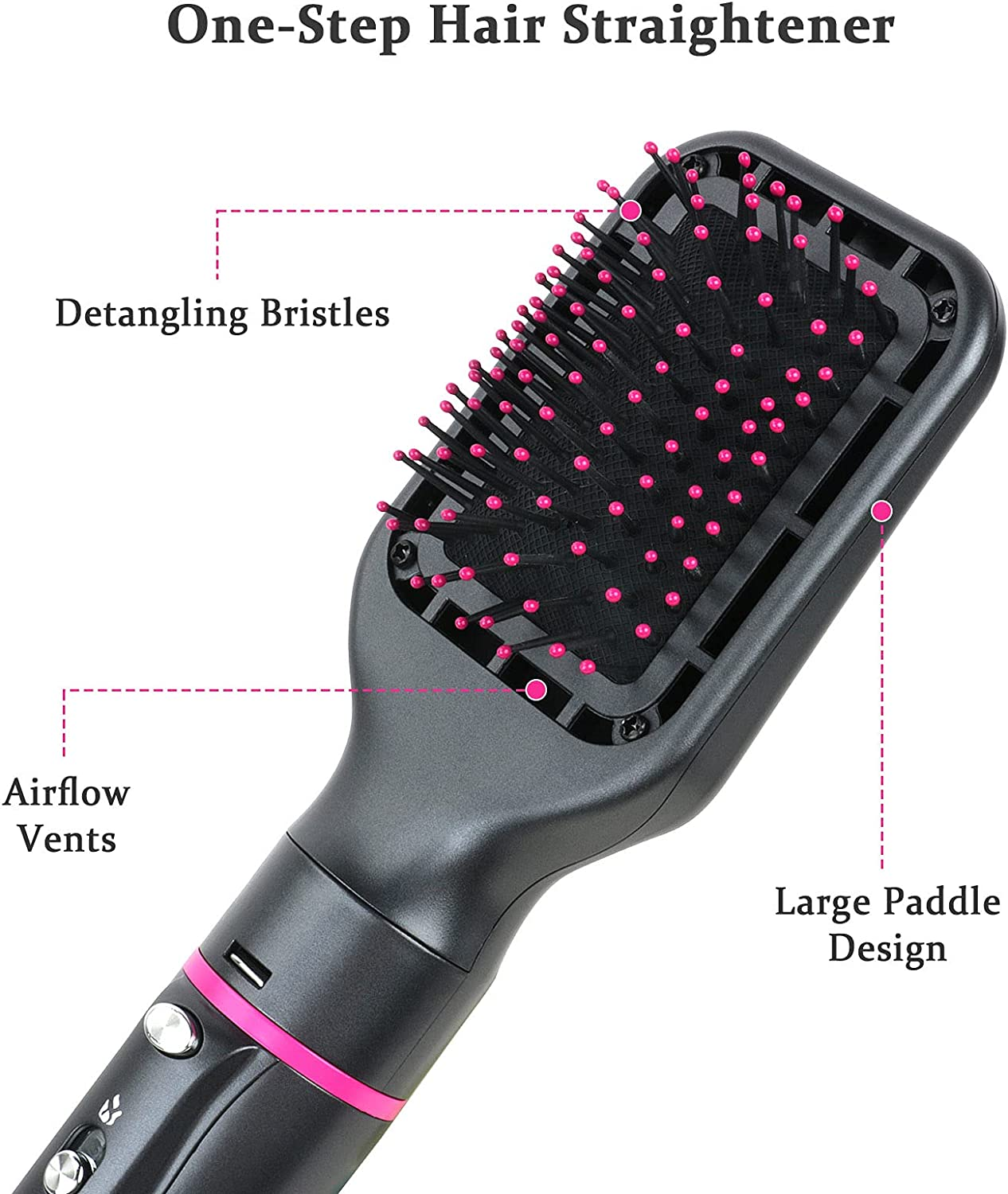 BRONAL Hot Air Brush,One Step 4 in 1 Volumizer Hair Dryer/Hair Curler/Styler Comb/Hair Straightener, Multifunctional Hot Air Brush and Volumizer with 4 Styling Attachments (AU Plag) image number 3