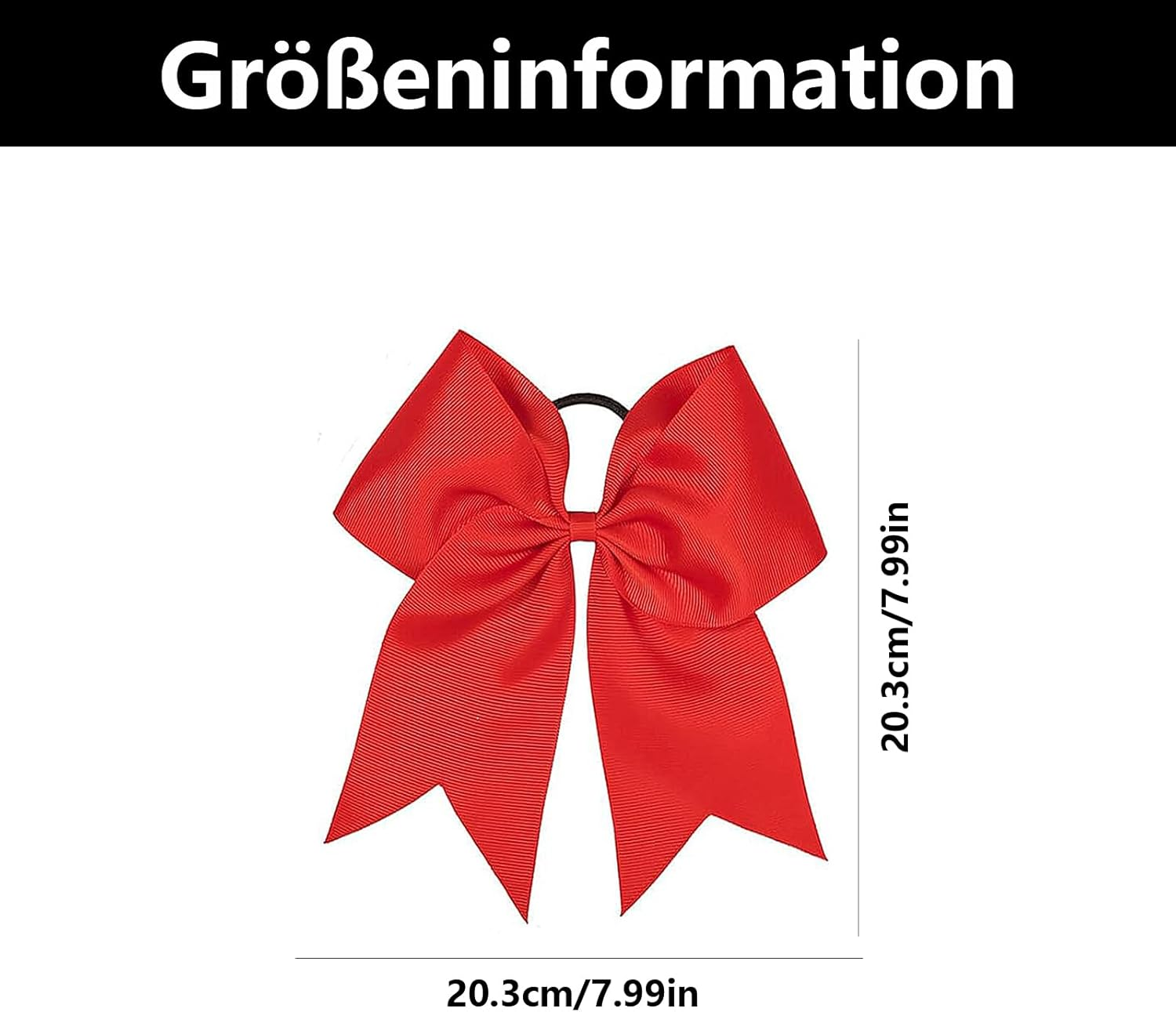 Pack of 2 Bow Hair, Red Bow Hair, Red Hair Bow, Red Bow, Red Large Bow Hair Rope, Hair Bow Women, for Cheerleaders, Teenage Girls (Red) image number 3