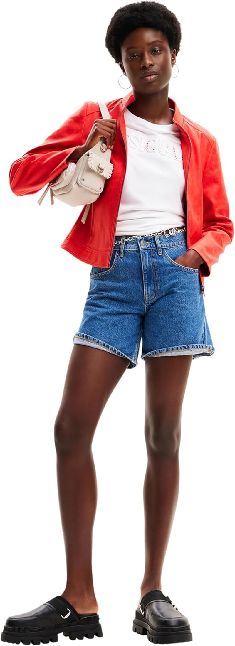 Desigual Women'S Woman Woven Pu Coat image number 6