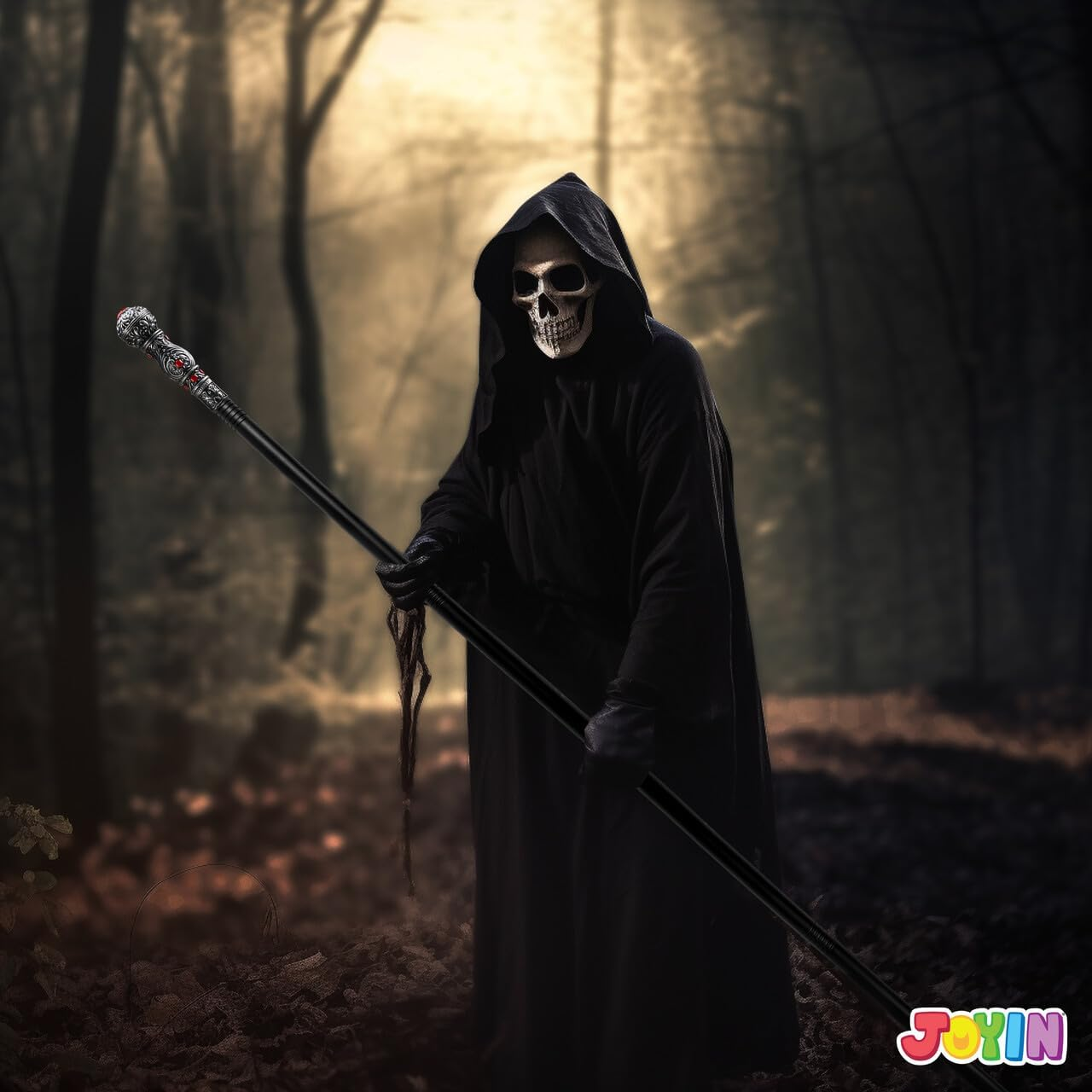 Spooktacular Creations Halloween Costume Walking Cane, Silver Elegant Vintage Staff Prop Stick for Halloween Pretend Play Pimp Cane Costume Accessories, Vampire Dress up Parties for Adults and Kids image number 4