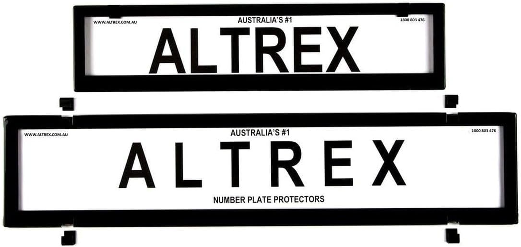 Altrex Number Plate Protectors - Ultimate Premium/European Comb Black Nolines 6NLEP