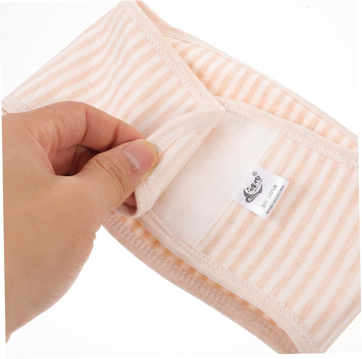 Baby Belly Band Navel Band 4Pcs Set Beige Newborn Umbilical Belt Soft Breathable Infant Belly Wrap for Newborn Care image number 4