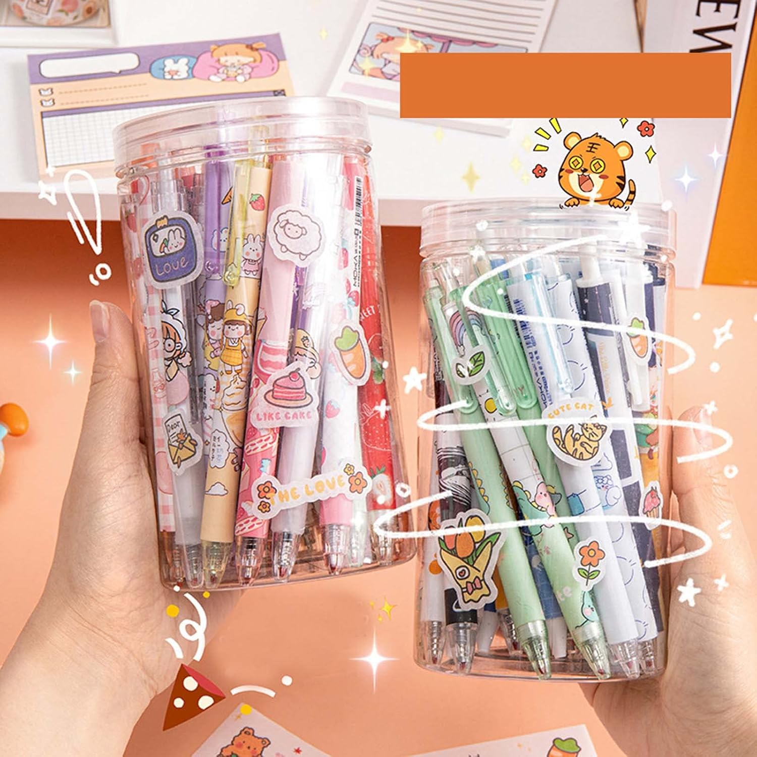 MLAFE Kawaii Gel Pen Cute Creative 30 Packs Black Water Pen Kawaii Signature Pen Office Pen Cute School Supplies (Style Five) image number 4