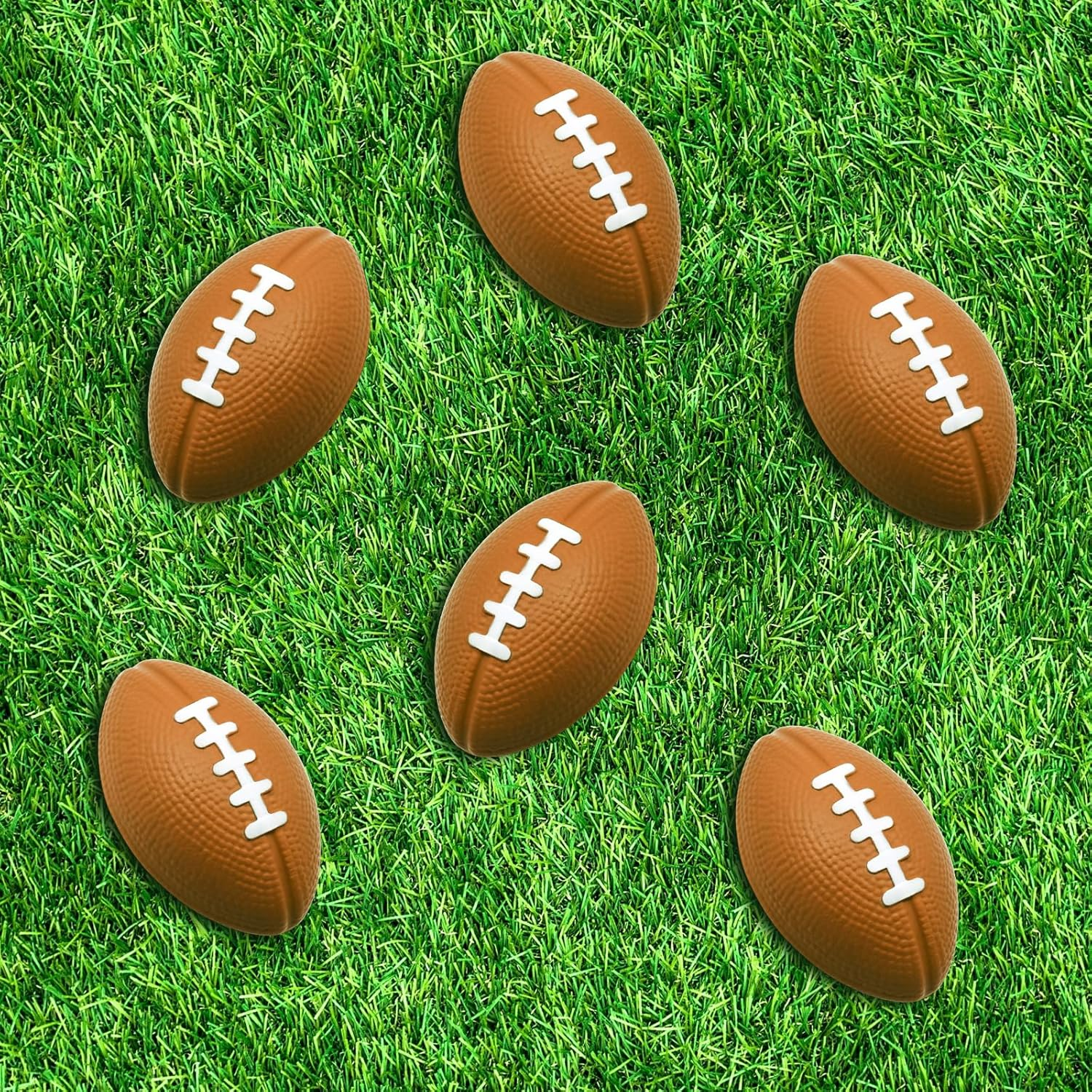 MIDELONG Mini Foam Footballs Stress Ball, Foam Sports Ball for Stress Relief, Football Party Holidays Decoration, School Carnival Reward, Party Bag Gift Fillers, 6 Pack image number 6