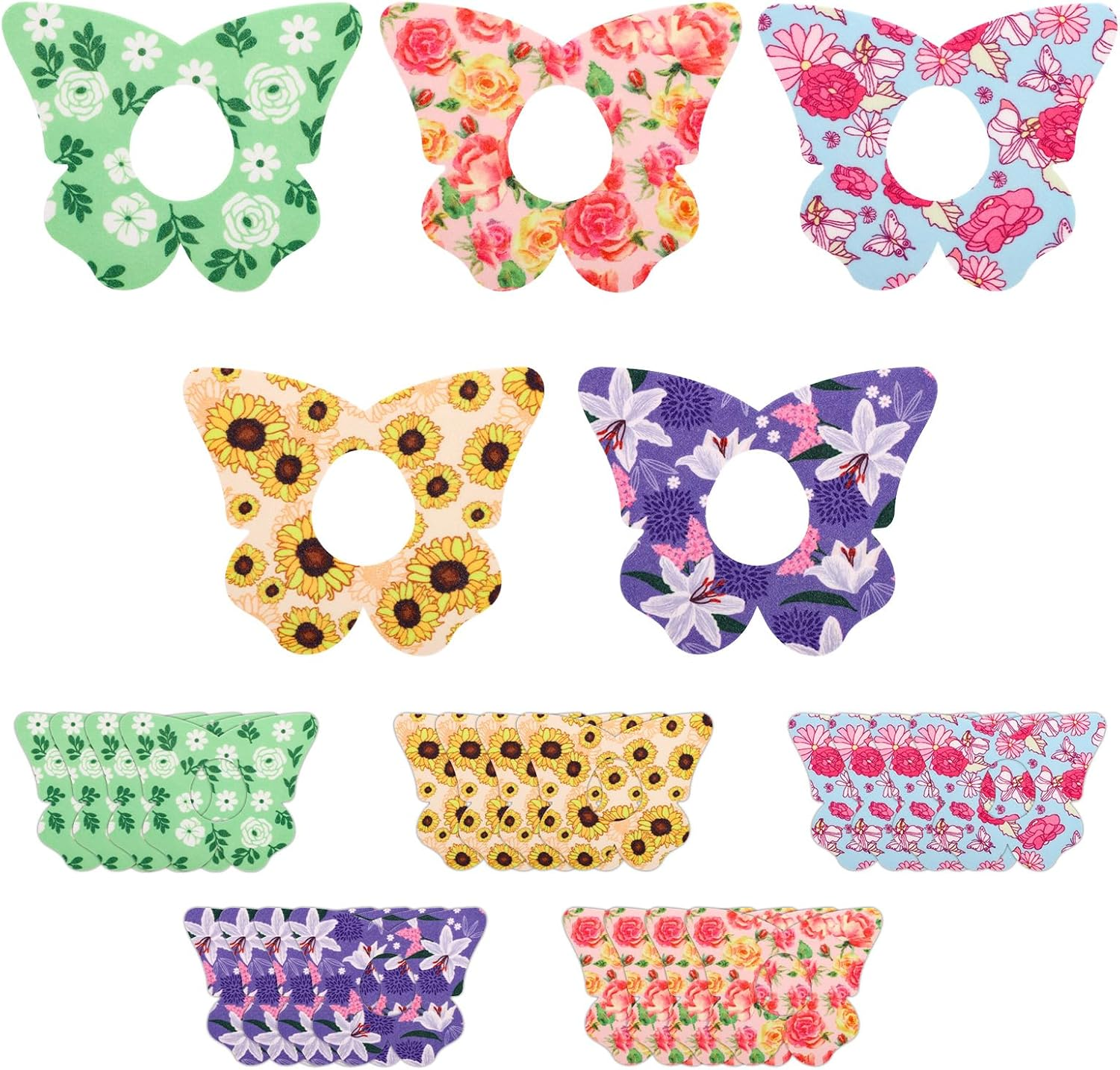 25 Pcs Adhesive Patches for Dexcom G7, 5 Styles Beautiful Butterfly Design Adhesive Patches Waterproof & Breathable Latex Free over Patch Sensor Stickers image number 6