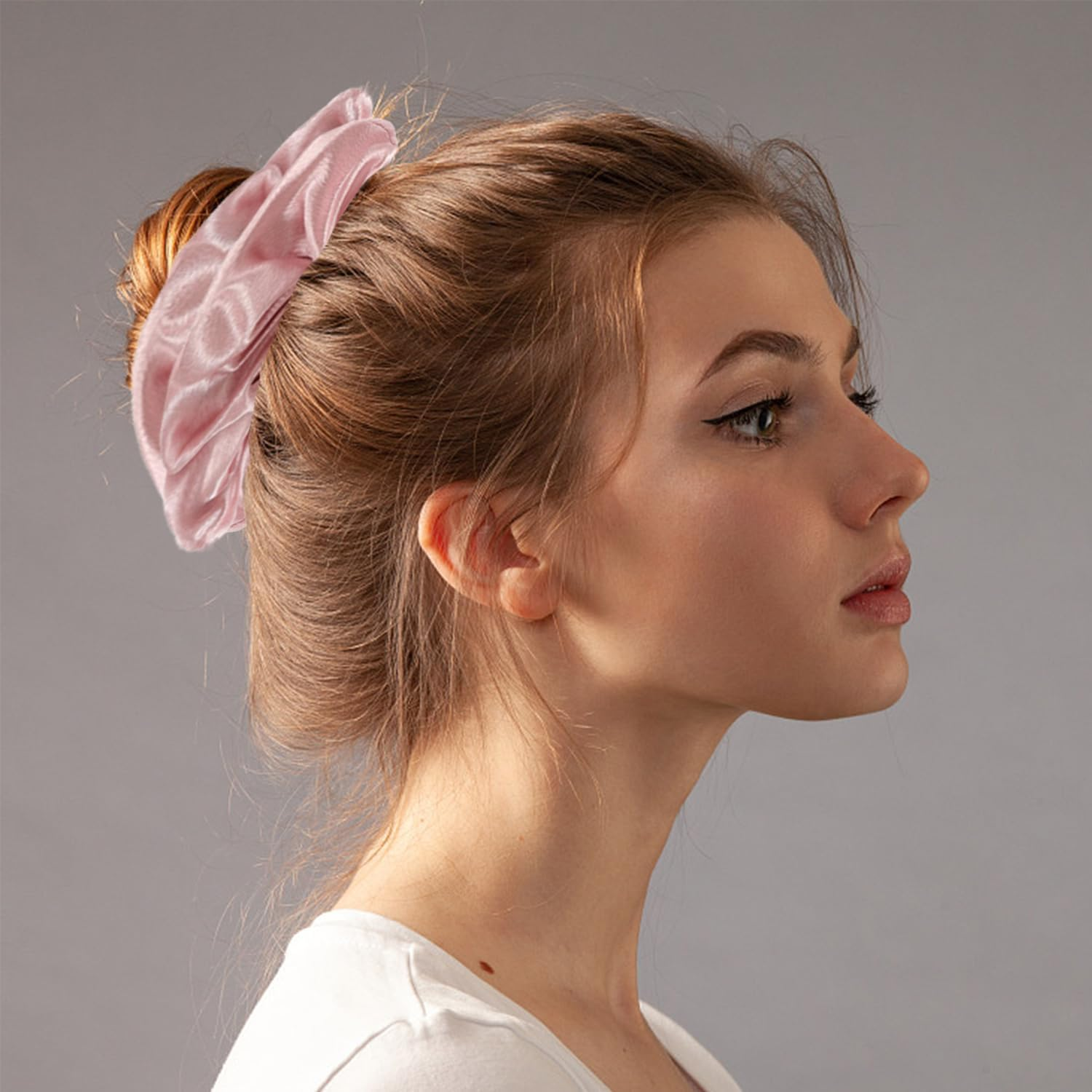 Pack of 4 Retro Hair Bobbles Satin Hair Bobbles Plain Hair Accessories Elastic Hair Ties Women Hair Accessories Hair Accessories