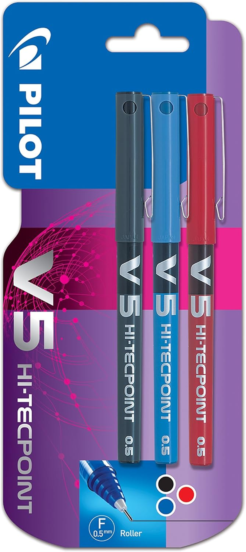 Pilot V5 Liquid Ink Rollerball 0.5 Mm Tip (Box of 12) - Red