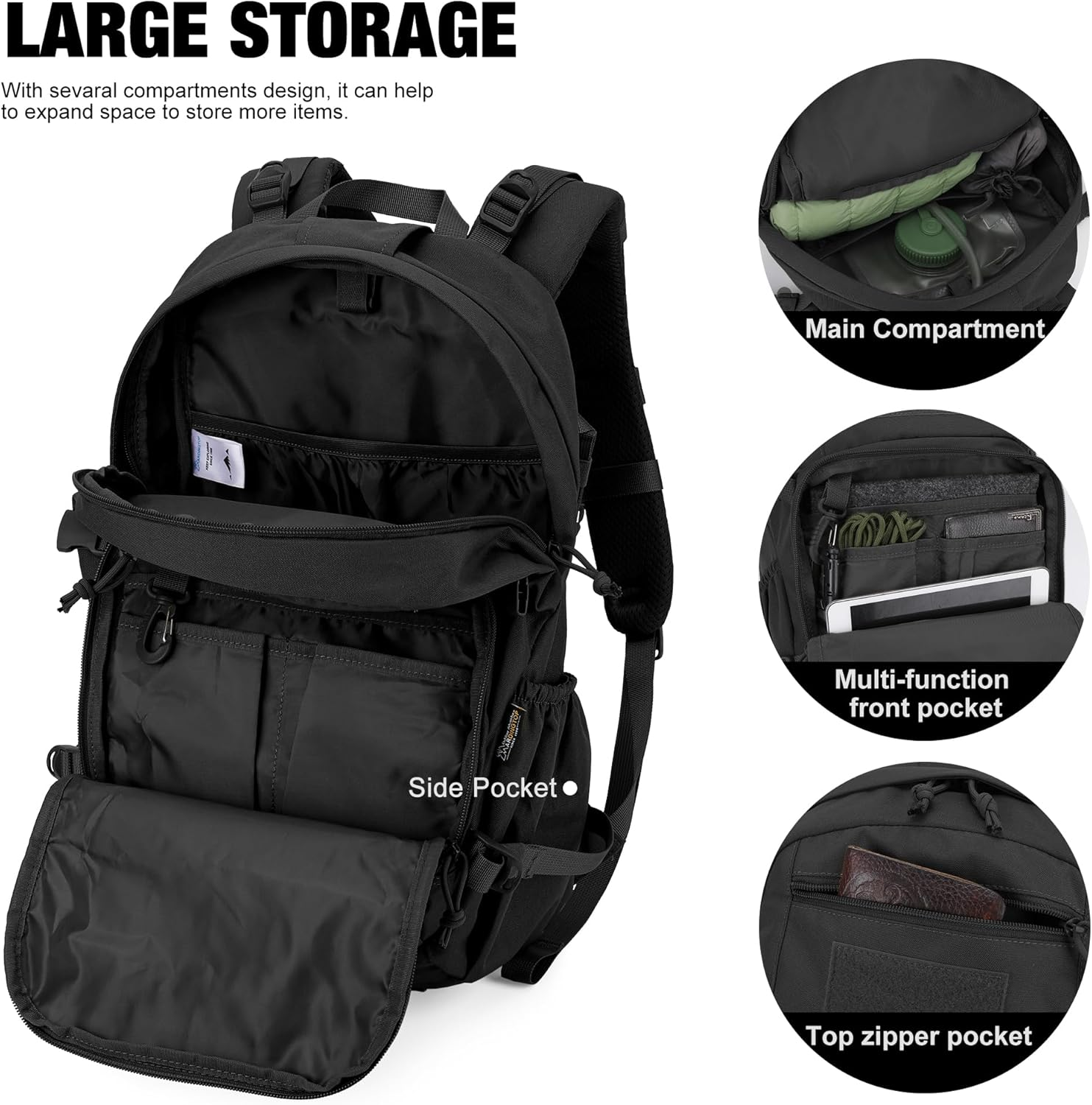 Mardingtop 25L Military Backpacks for Tactical Bicycle Hiking Walking Climbing Mountaineering Cycling Backpack image number 3