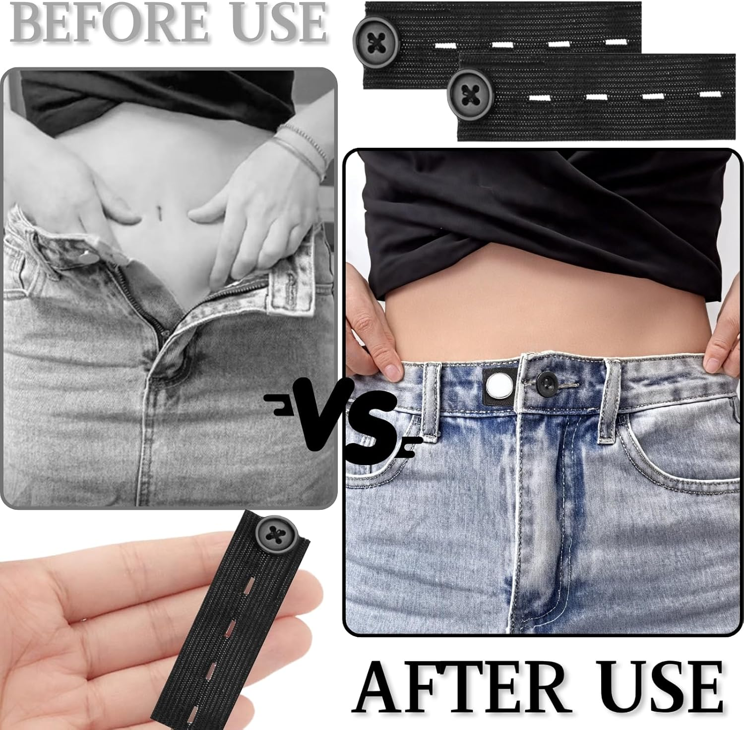 KEYRI 15 Pcs Pants Waist Extender Trouser Adjustable for Men Women Button Extender Waistband No Sewing Instant Waistband Extension for Trousers Jeans Pants Slacks Pregnant Trousers image number 6