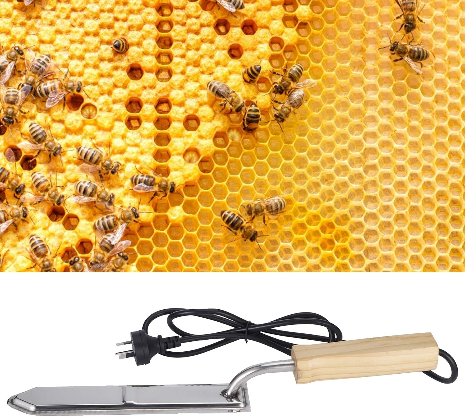 Electric Honey Cutter, Stainless Steel Uncapping Hot Knife Electric Honey Scraper, for Uncapping Knife Beekeeper Honey Beekeeping image number 2