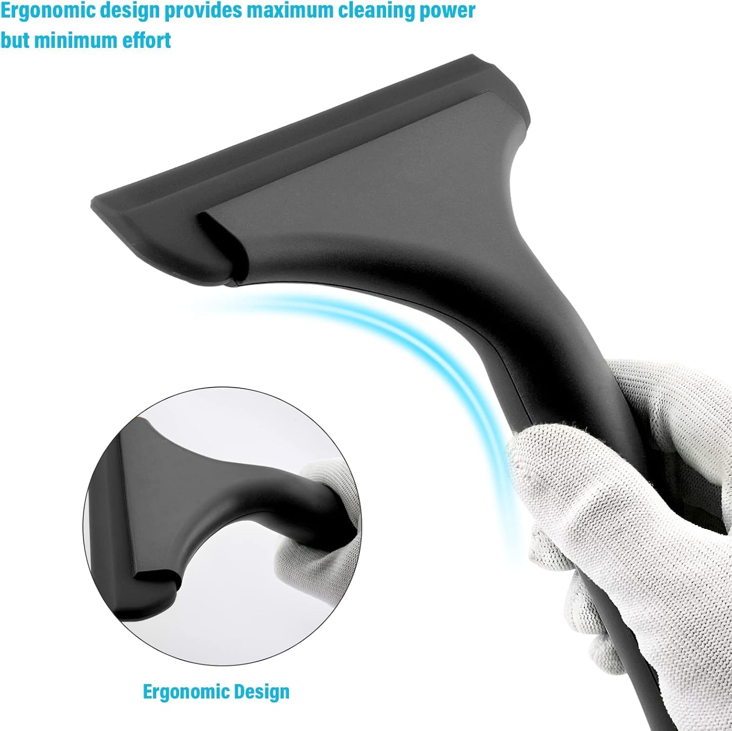 Small Silicone Squeegee Window Shower Squeegee Tool,Auto Water Blade for Car Windshield, Window, Mirror, Glass Door,Bathroom (Black, One Size) image number 3