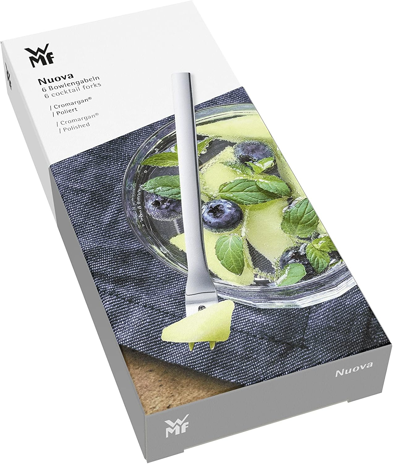 WMF 12.9154.6040 Snack Forks Set of 6 Nuova Cromargan Stainless Steel 18/10 Polished Silver 6.3 X 13.9 X 2.2 Cm image number 1