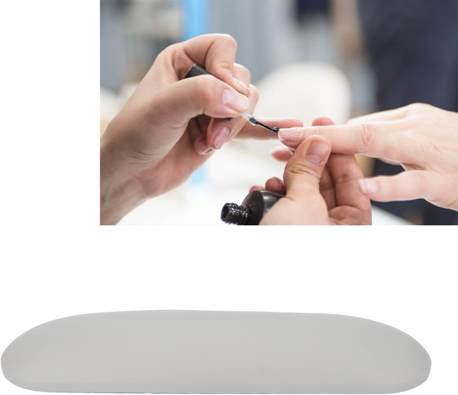 Nail Art Pillow Soft Lightweight Manicure Hand Rest Cushion Gray image number 2