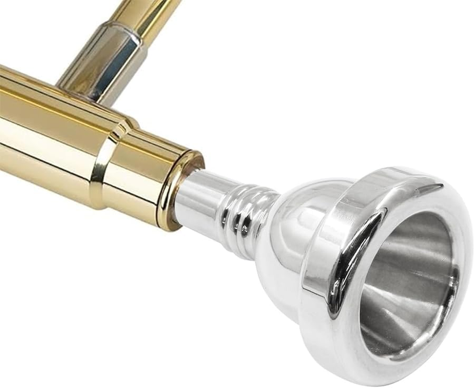 6 1/2AL Silver Trombone Mouthpiece, Euphonium Mouthpiece for Superior Sound, Brass Instrument Accessories, Compatible with Baritone and Tenor Trombone