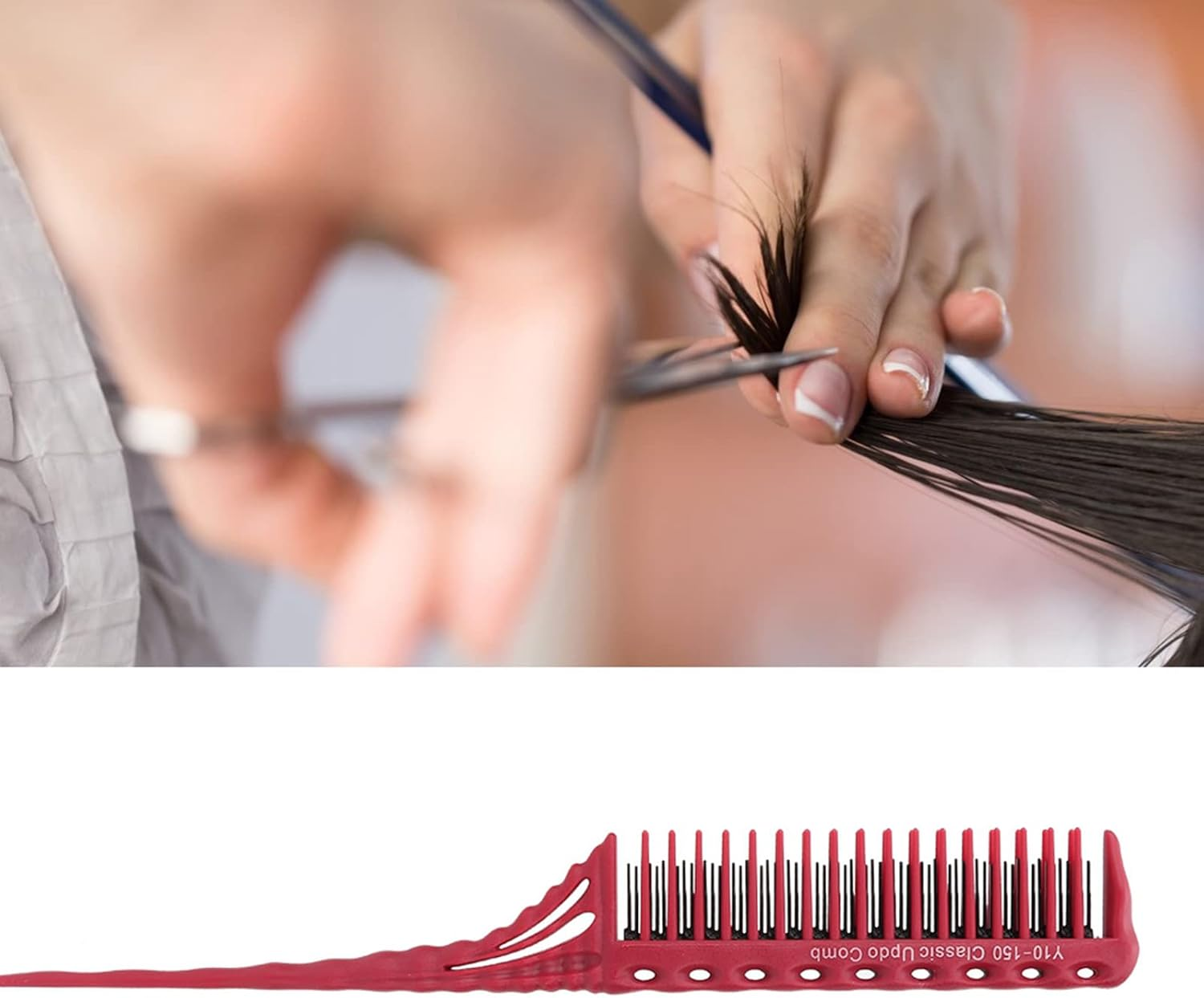 ANKROYU Mouse Tail Comb, Root Comb, Hair Care Styling Comb, Lightweight Hairdressing Salon Supplies, Comb, 3 Row Comb, Hairdressing Salon Supplies, Comb (A) image number 5