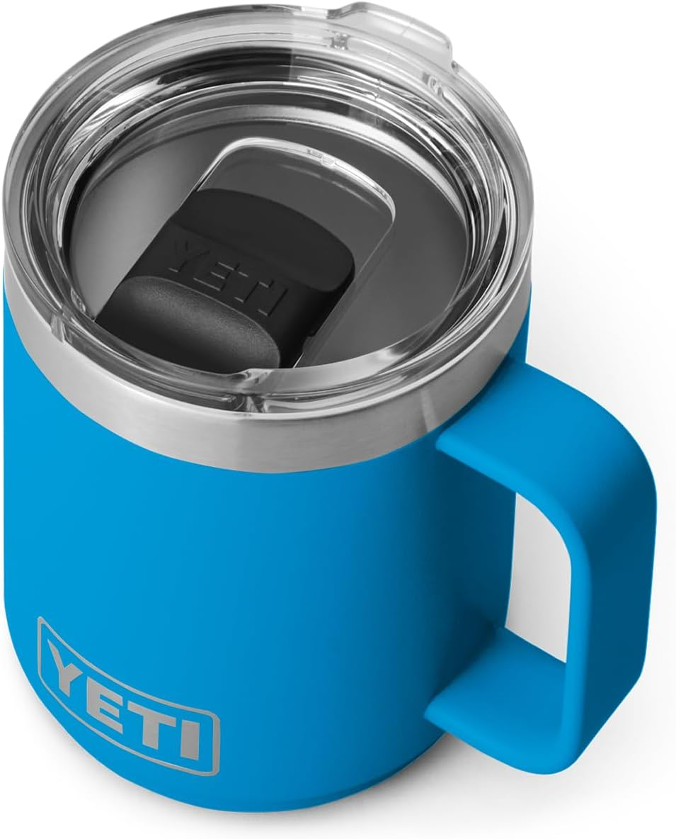 YETI Rambler 10 Oz Stackable Mug, Vacuum Insulated, Stainless Steel with Magslider Lid, Big Sky Blue