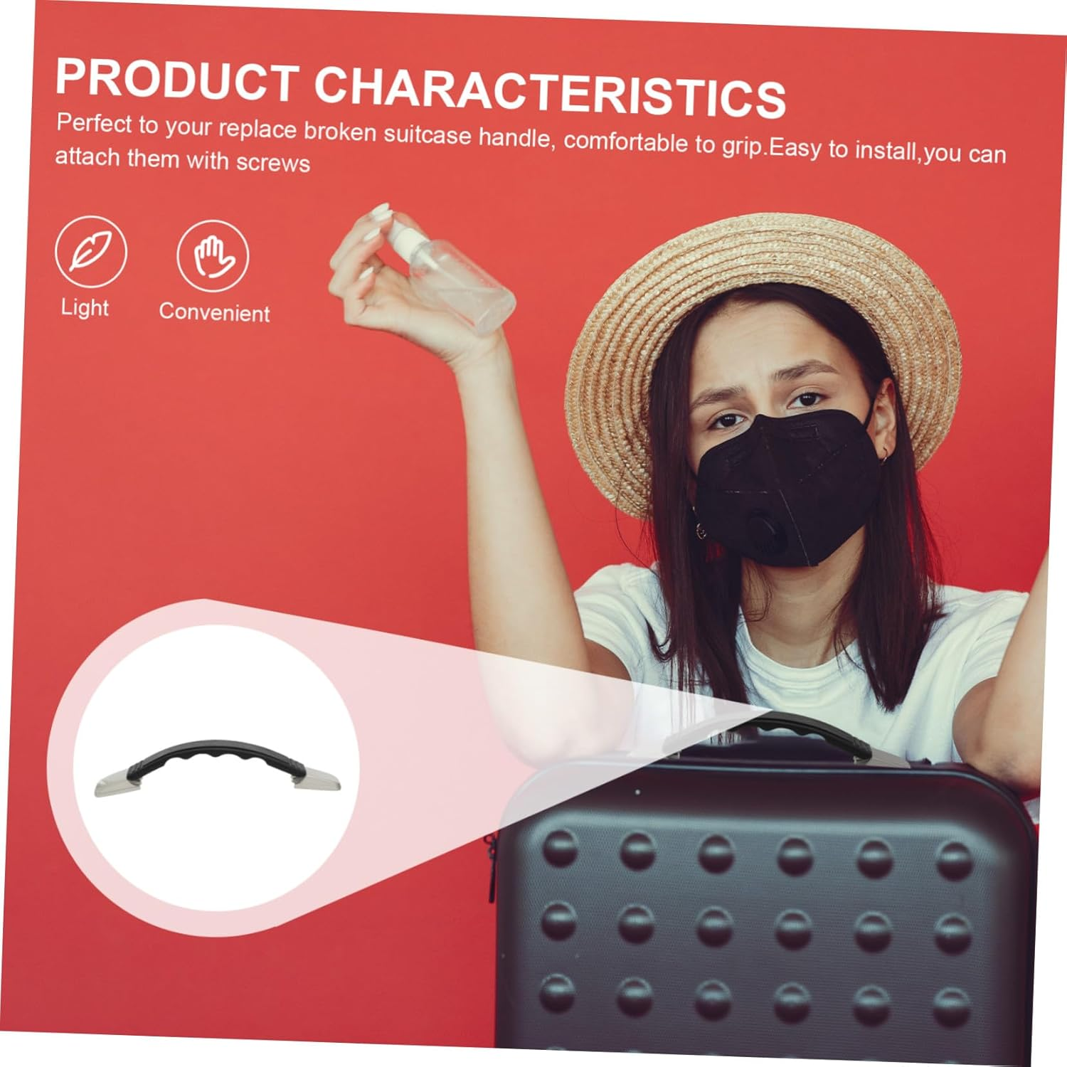 HORIALENCE Replacement Suitcase Handle Strap Travel Luggage Carrying Grip Easy to Install for Suitcases Boxes and Cases Comfortable Grip Lightweight and Compact Design image number 2