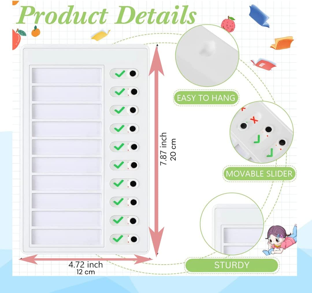 LIV&LOVE Routine Chore Chart for Kids, Children, Toddlers, ADHD, Elderly. Organise Family To-Do List, Montessori Independent Helper, Visual Charts (3 Pack White) image number 6