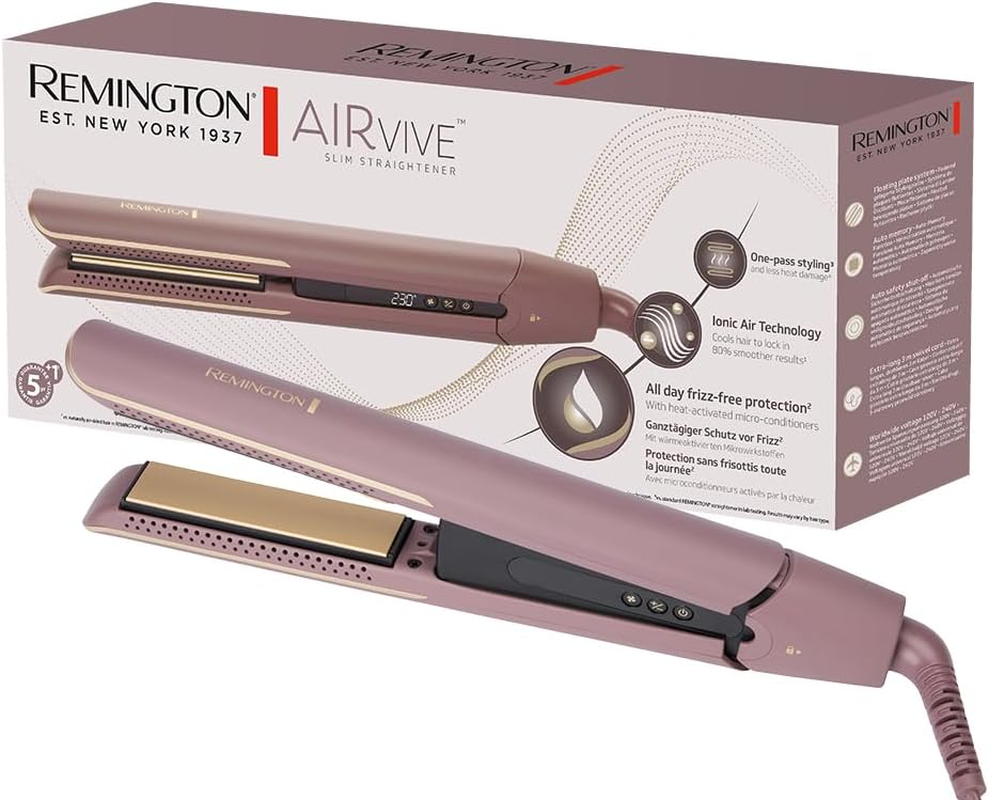 Remington Airvive S8930 Hair Straightener with Ion Technology, Ceramic Coating with Micro Conditioner, Thin Plates, LCD Display, Temperature 150-230 &deg;C image number 4