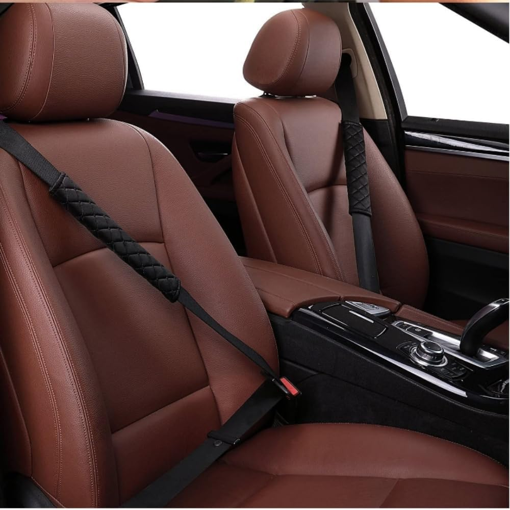 Soft Car Seat Belt Pad Cover, 2 PCS Seatbelt Shoulder Pad for a More Comfortable Driving Compatible with All Cars and Backpack,Carseat Straps Covers (Black) image number 4