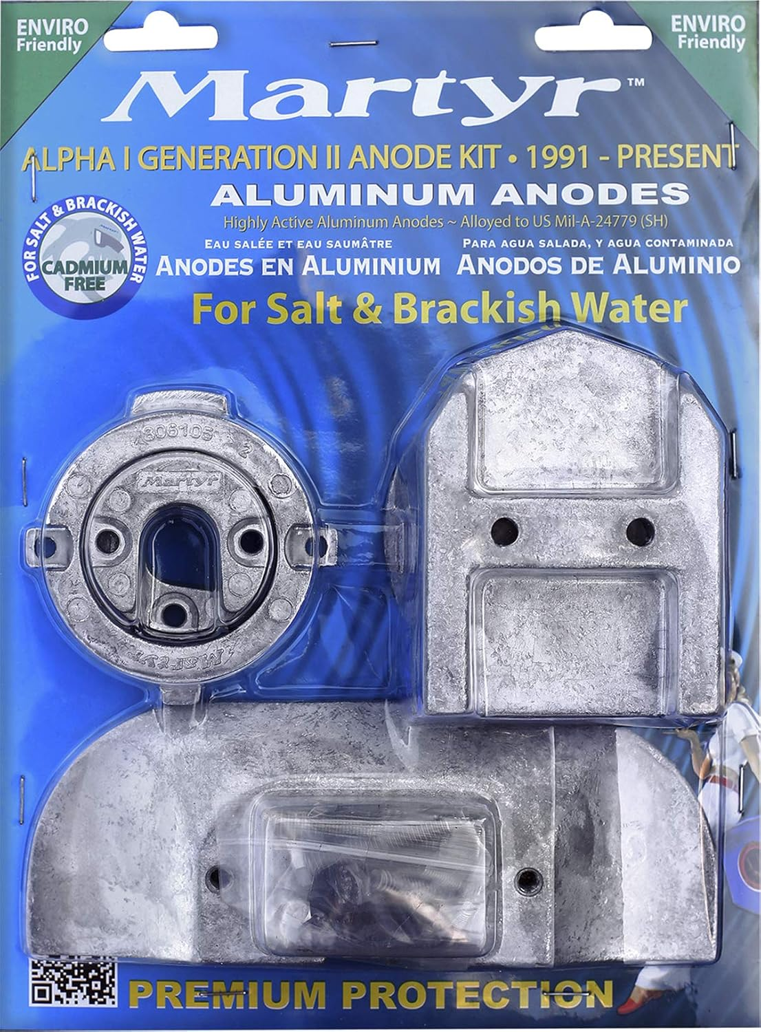 Martyr CMALPHAKITA Aluminum Alloy MERC Alpha Gen II Mercury Anode Kit Aluminum