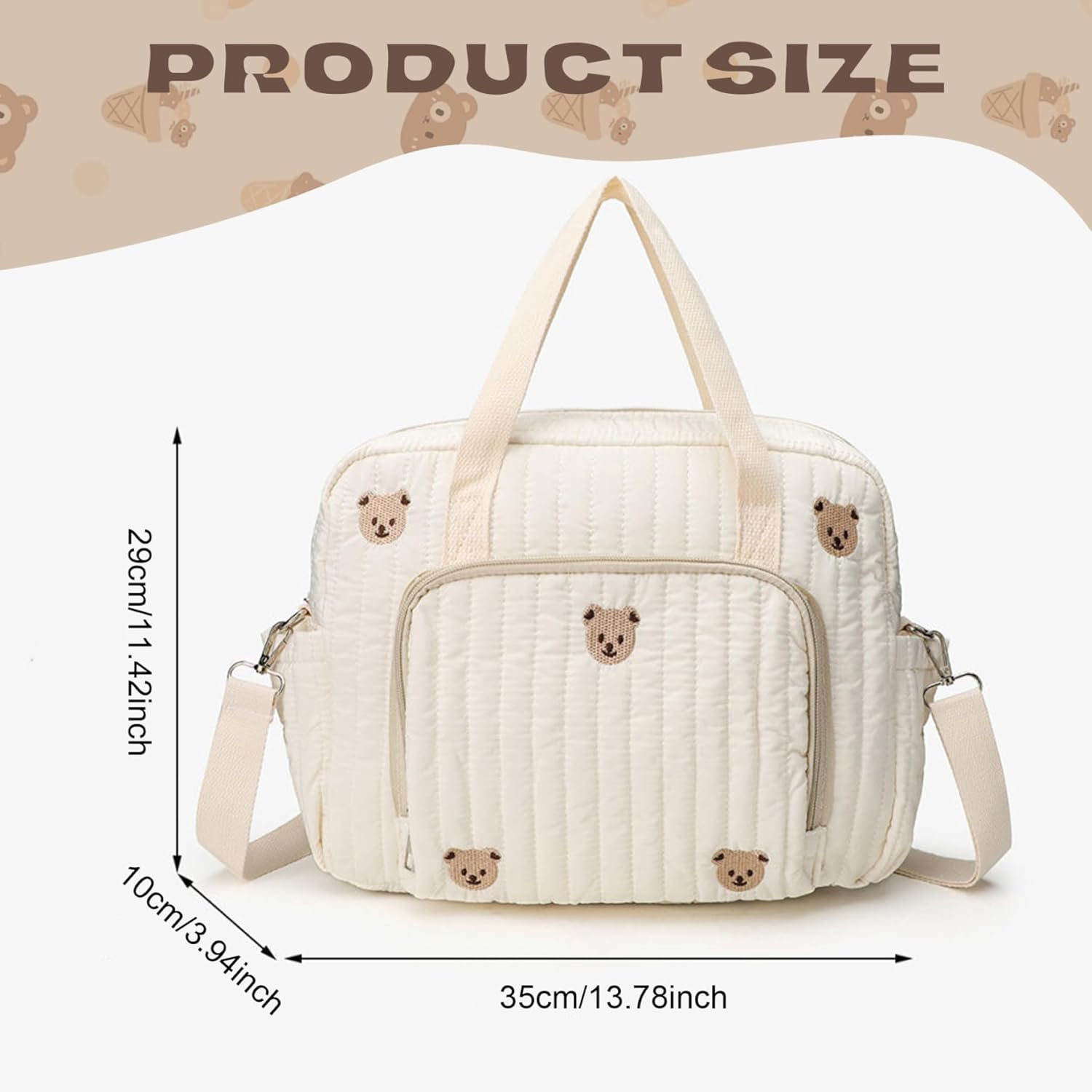 Messenger Diaper Bags, 14X4X11 Inch Large Capacity Baby Bag, Portable Lightweight Diaper Tote with Handle and Strap for Travel Baby Bag image number 5