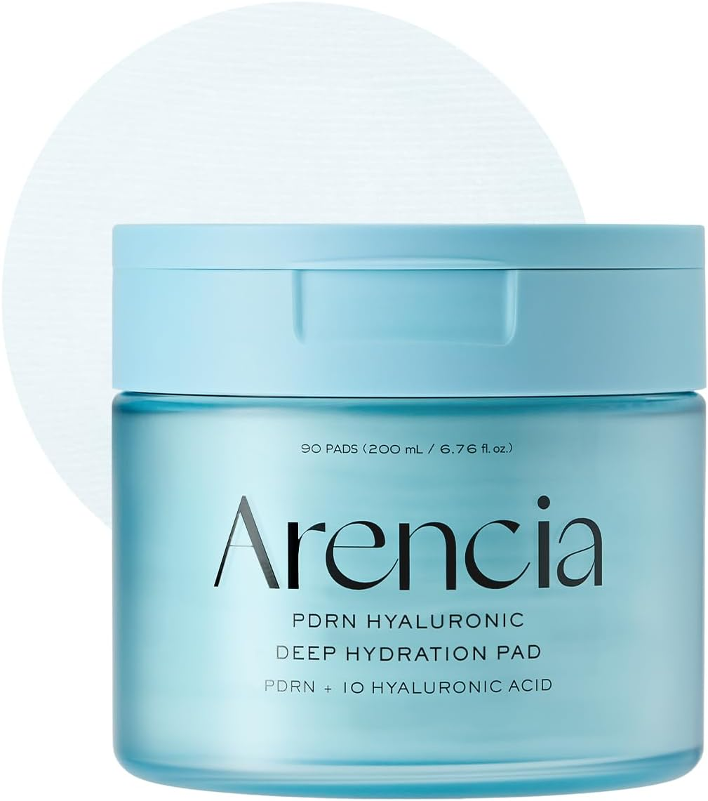 Arencia PDRN Hyaluronic Deep Hydration Toner Pads, 90 Count, 6.76 Fl. Oz, with 10 Types of Hyaluronic Acid for All Skin Types