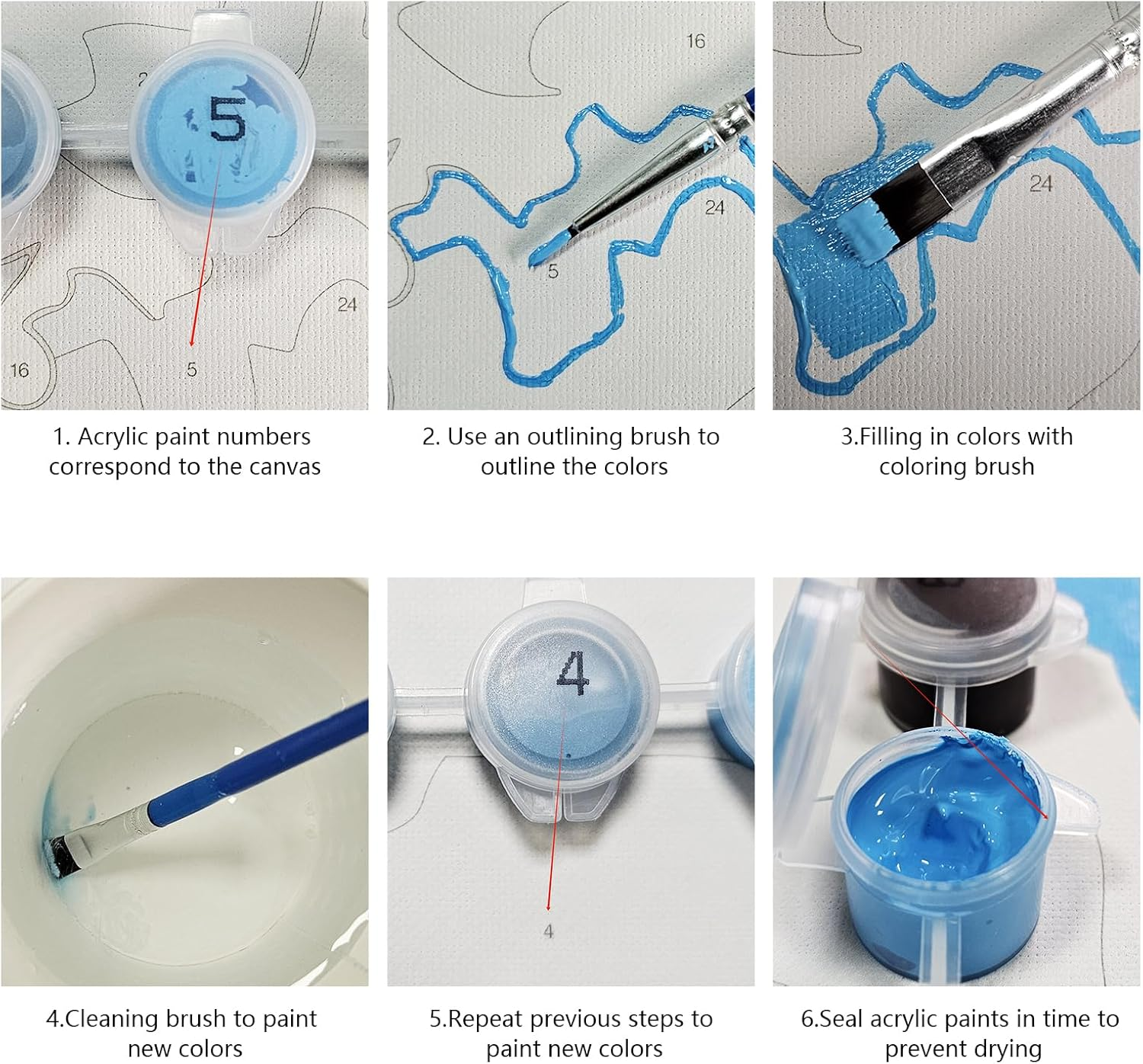 ARTGOTO Paint by Numbers for Adults for Wall Decoration (Frameless) - Large - 40 X 70 Cm - Adult Painting by Numbers - Landscape - Sunset - Paint by Numbers for Adults - Pbn010 image number 4