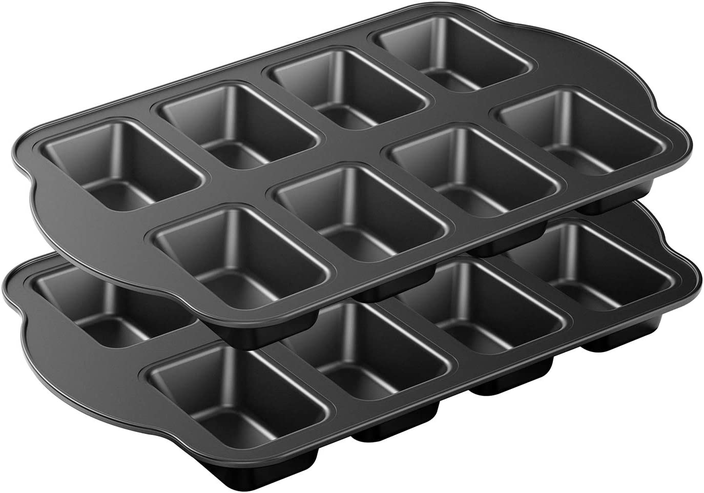 Tiawudi 2 Pack Non-Stick Mini Loaf Pan, Carbon Steel Baking Bread Pan, 8-Cavity image number 1