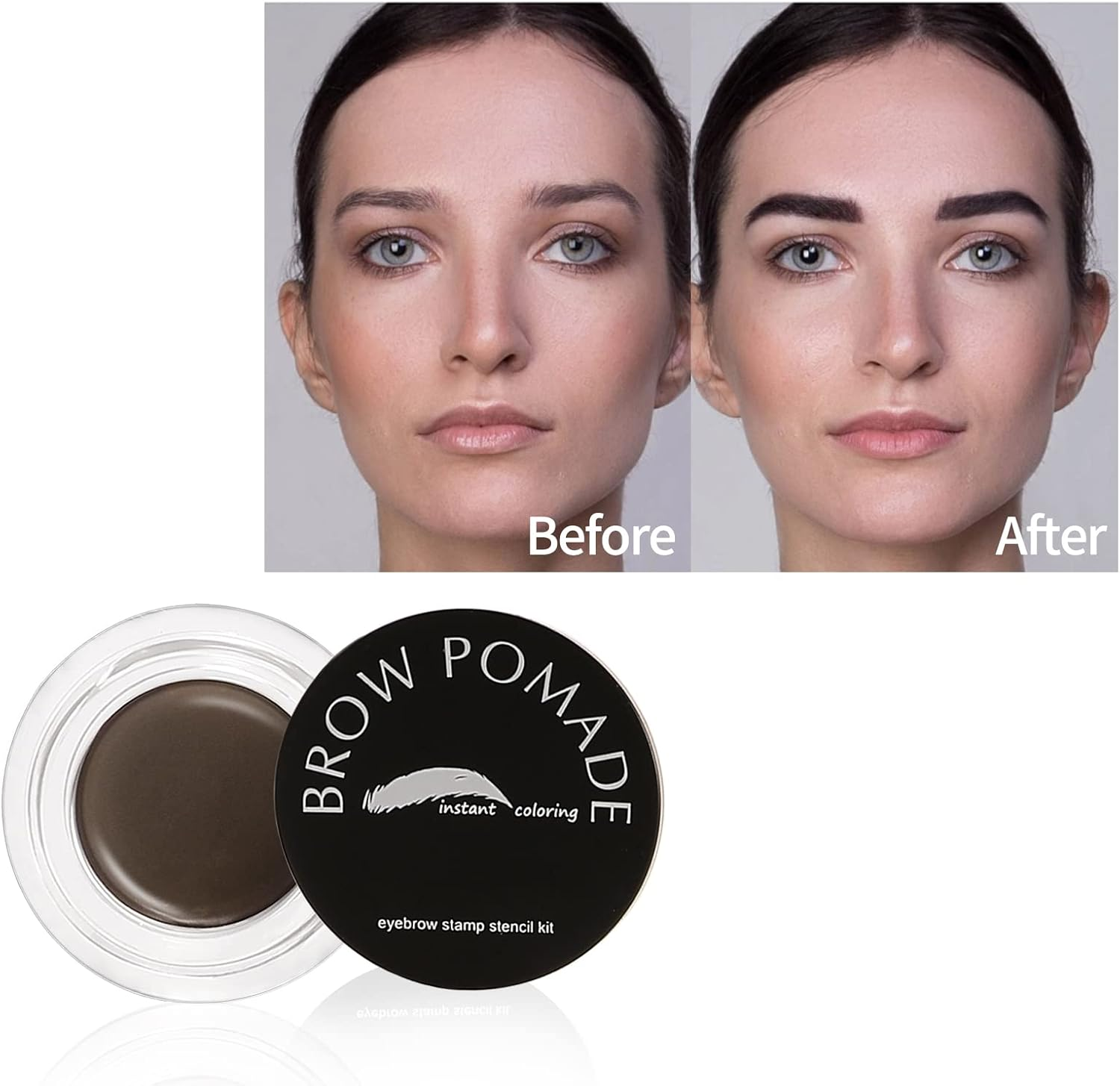 Boobeen Eyebrow Stencil Kit, Waterproof Eyebrow Pomade Gel, Defines Brow Cream, Brow Stamp Shaping Kit, Eyebrow Brush, Eyebrow Makeup for Women image number 5