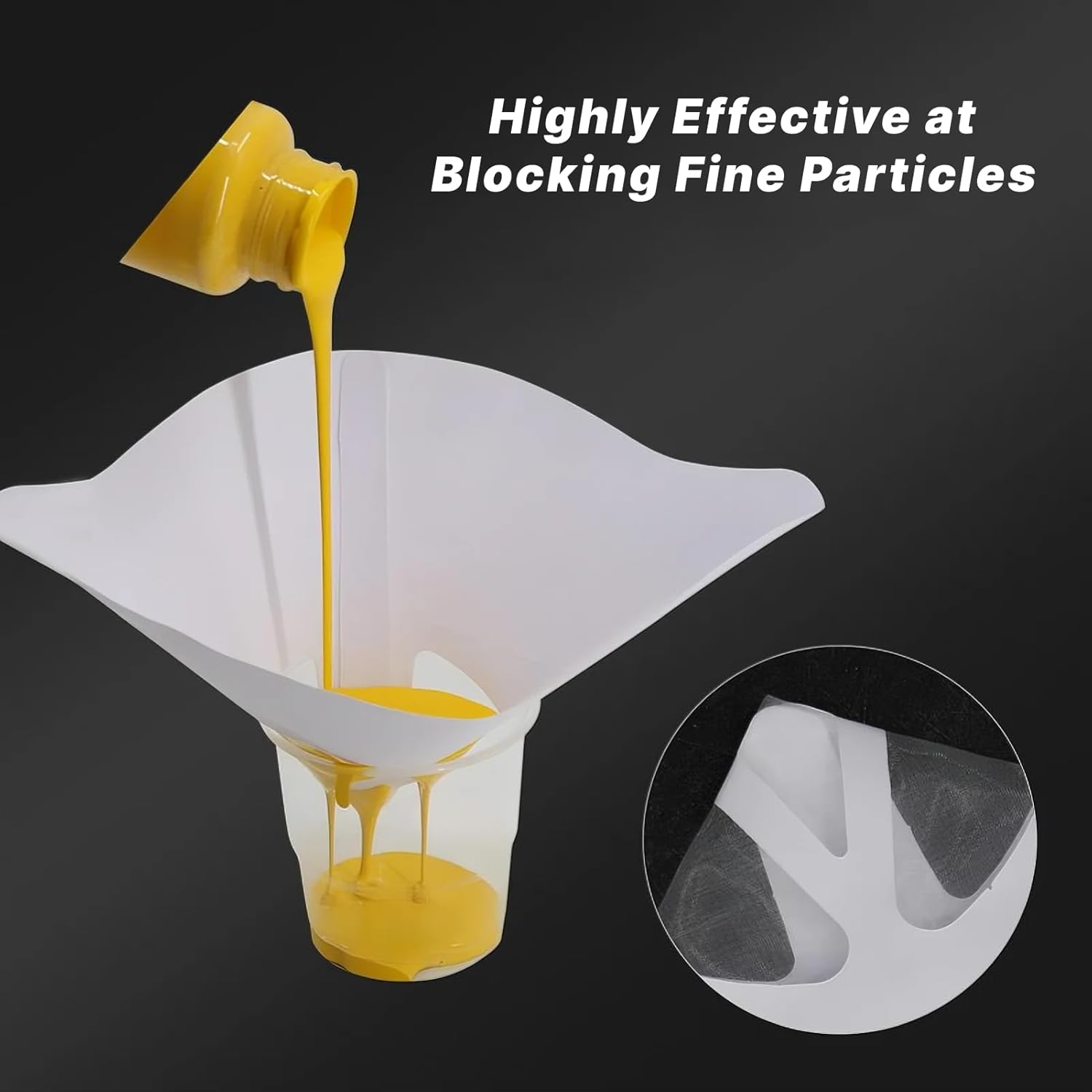 100 Disposable Paint Filters, Made of Fine Nylon Mesh, with Fine and Uniform Mesh, Not Easy to Deform, High-Quality Paper Filter Core, Suitable for Cars, Spray Guns, Arts and Crafts, White image number 5