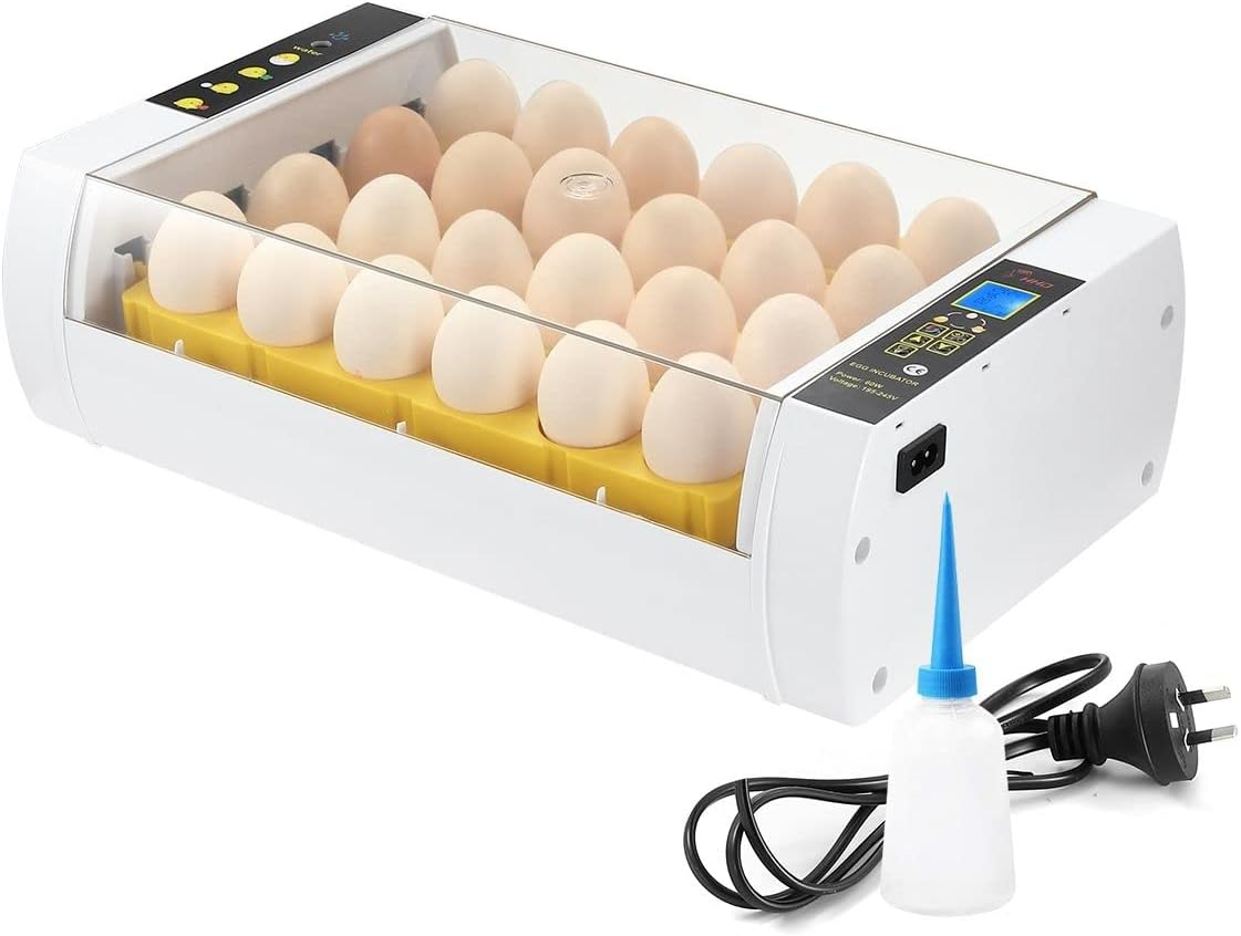 Pet Scene 24 Eggs Digital Egg Incubator Automatic Turning Home Farm Hatching Chicken Pigeon Quail Eggs with LED Candling Lamps image number 4