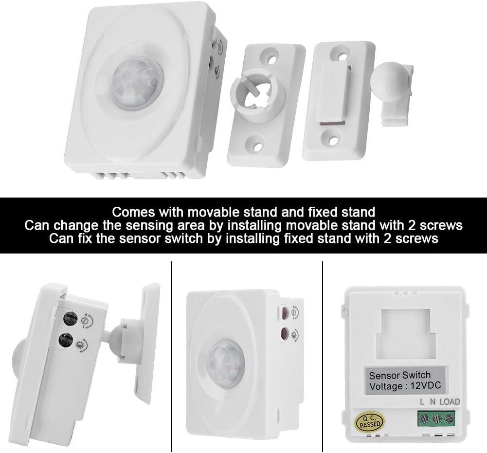 Sensor,Richer-R 12V Automatic Adjustable Infrared PIR Motion Sensor with Adjustable Range Button,Human Body Induction for LED Light Wide Applications