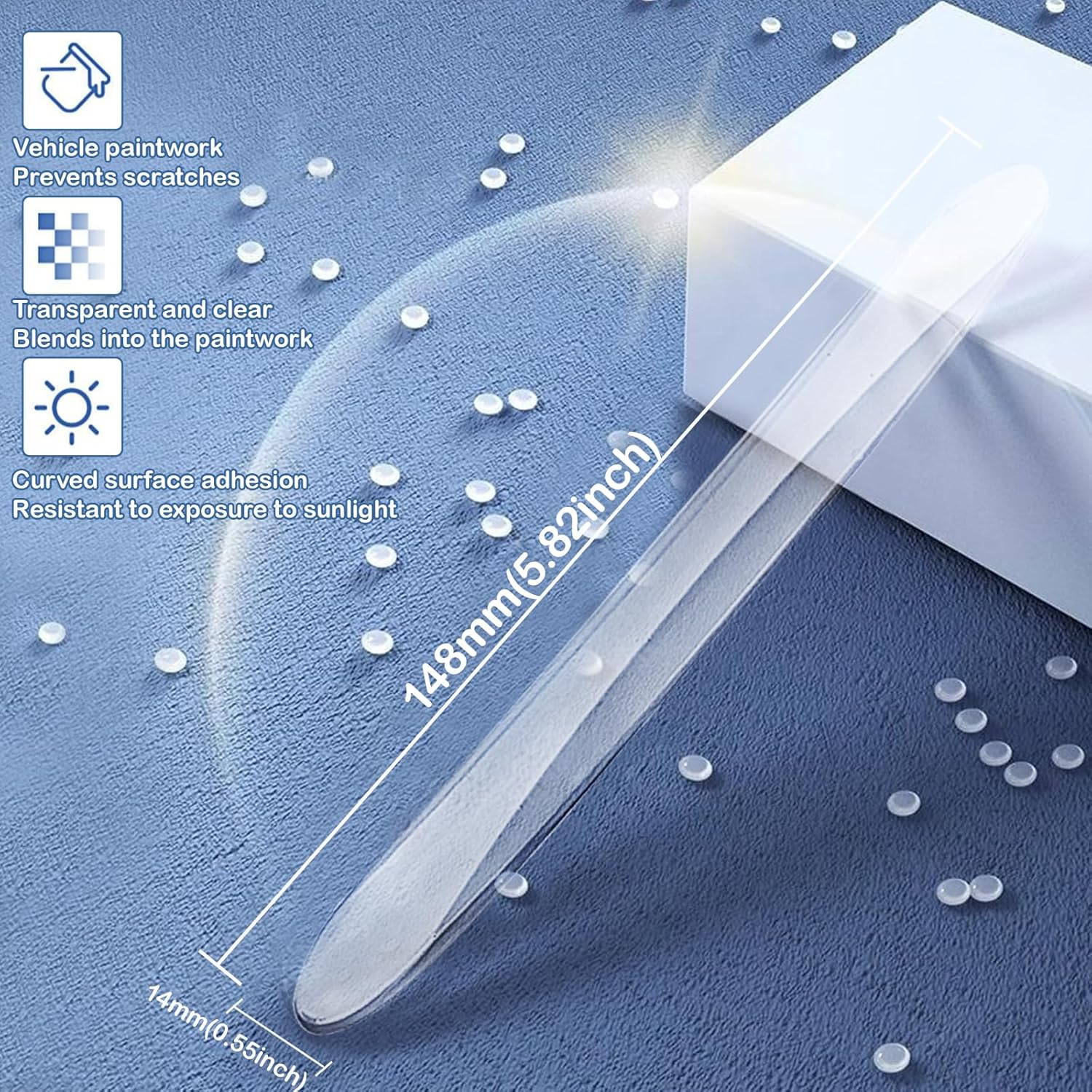 YUENTOEN 4Pcs Car Door Edge Protector, Anti-Scratch Car Door Protector Trim Strip with Self Adhesive for Auto, Sedans, Truck, SUV, White image number 1