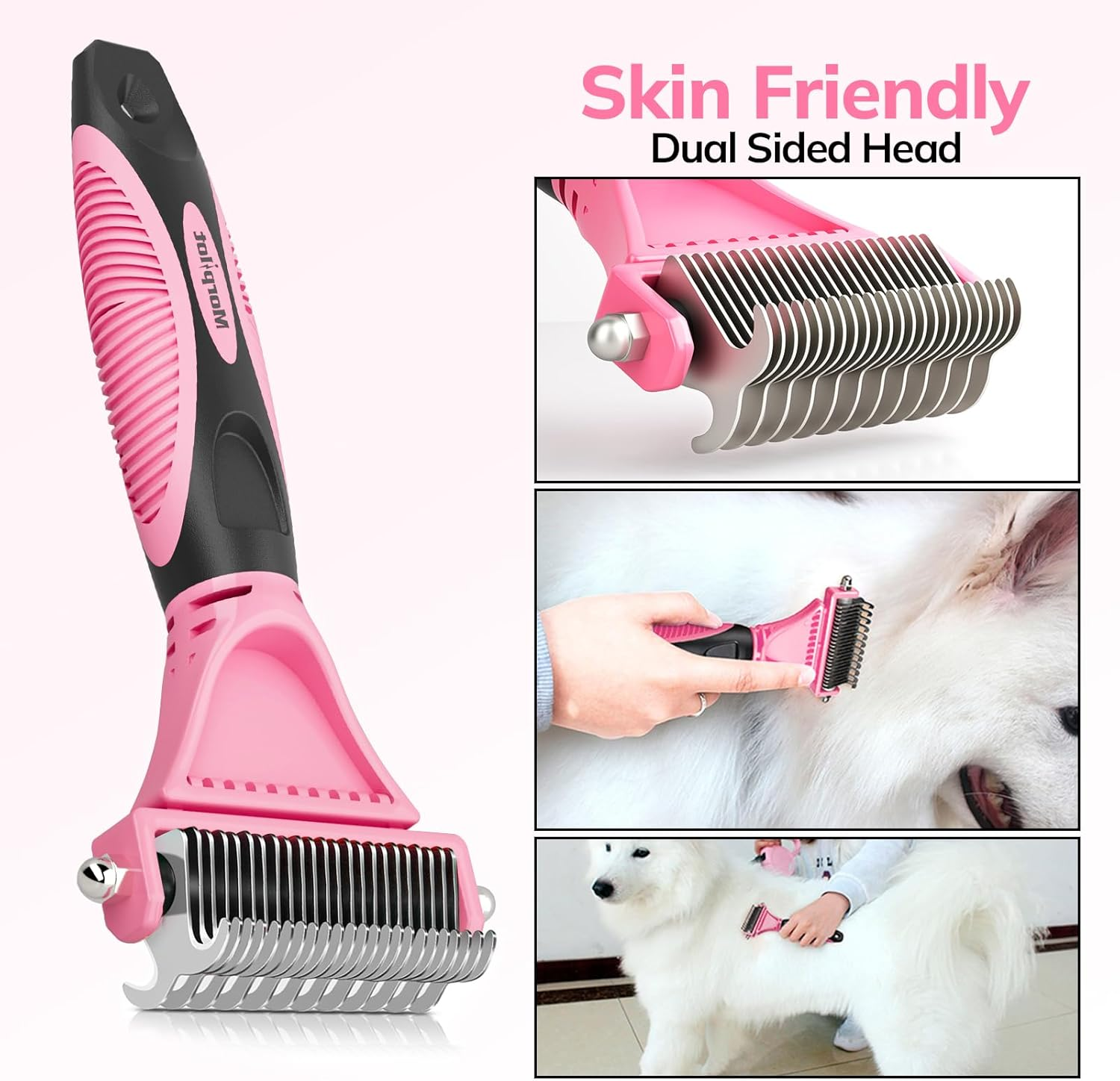 Morpilot Dog Brush Cat Brush Grooming Comb, 23+12 Double Sided Undercoat Rake Dematting Deshedding Tool for Long Hair Pets Cat Dog Slicker Shedding Brushes Efficiently Reduces Hair Loss by up to 90%
