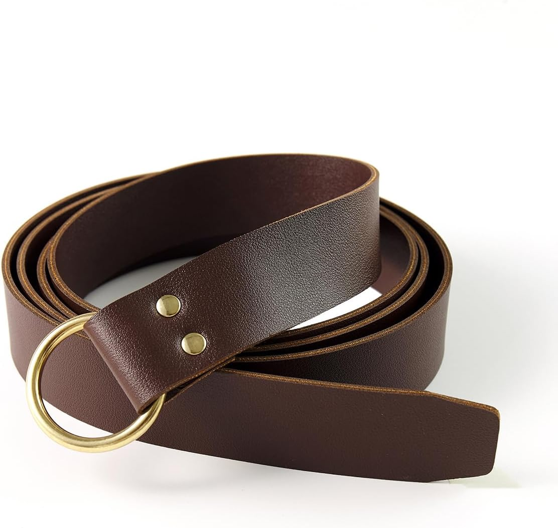 KOGOGO Medieval Knight Leather Belt Mens Reenactment Accessory - Brown image number 5
