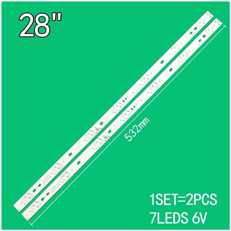 2Pcs 7Leds 6V 532Mm for 28" TV 7.0.3.F.053201701R 280E01R012-130721 280D-LENS7SX3 DL0130529 A/4 P-Hilco Ph28S63D Ph28S63(1Tv) image number 1