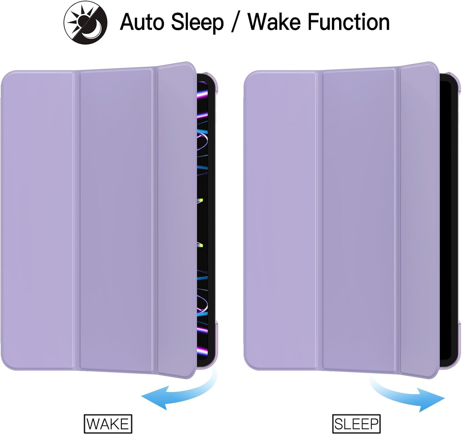 Jetech Case for Ipad Pro 11-Inch, 2022/2021/2020/2018 Model, Compatible with Pencil, Cover Auto Wake/Sleep (Light Purple)