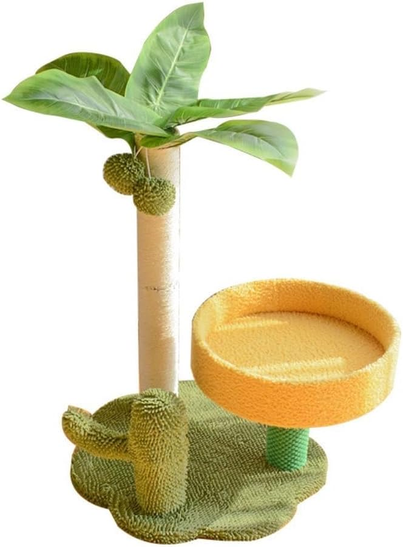 Cat Scratching Post, Tall Scratch Tree with Premium Sisal Rope, Two Interactive Dangling Balls and Spring Ball Toys for Indoor Kittens and Cats, 40 * 63 Cm