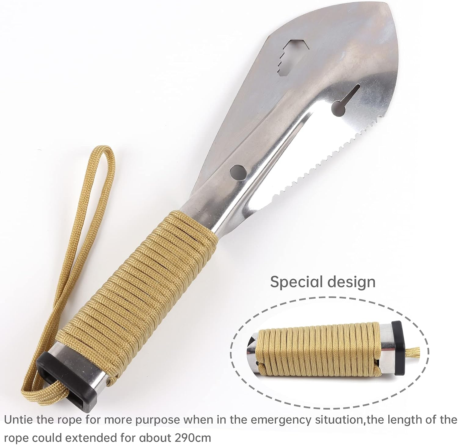 Valken Backpacking Trowel, Small Camping Hand Shovel Ultralight Survival Multitool image number 1