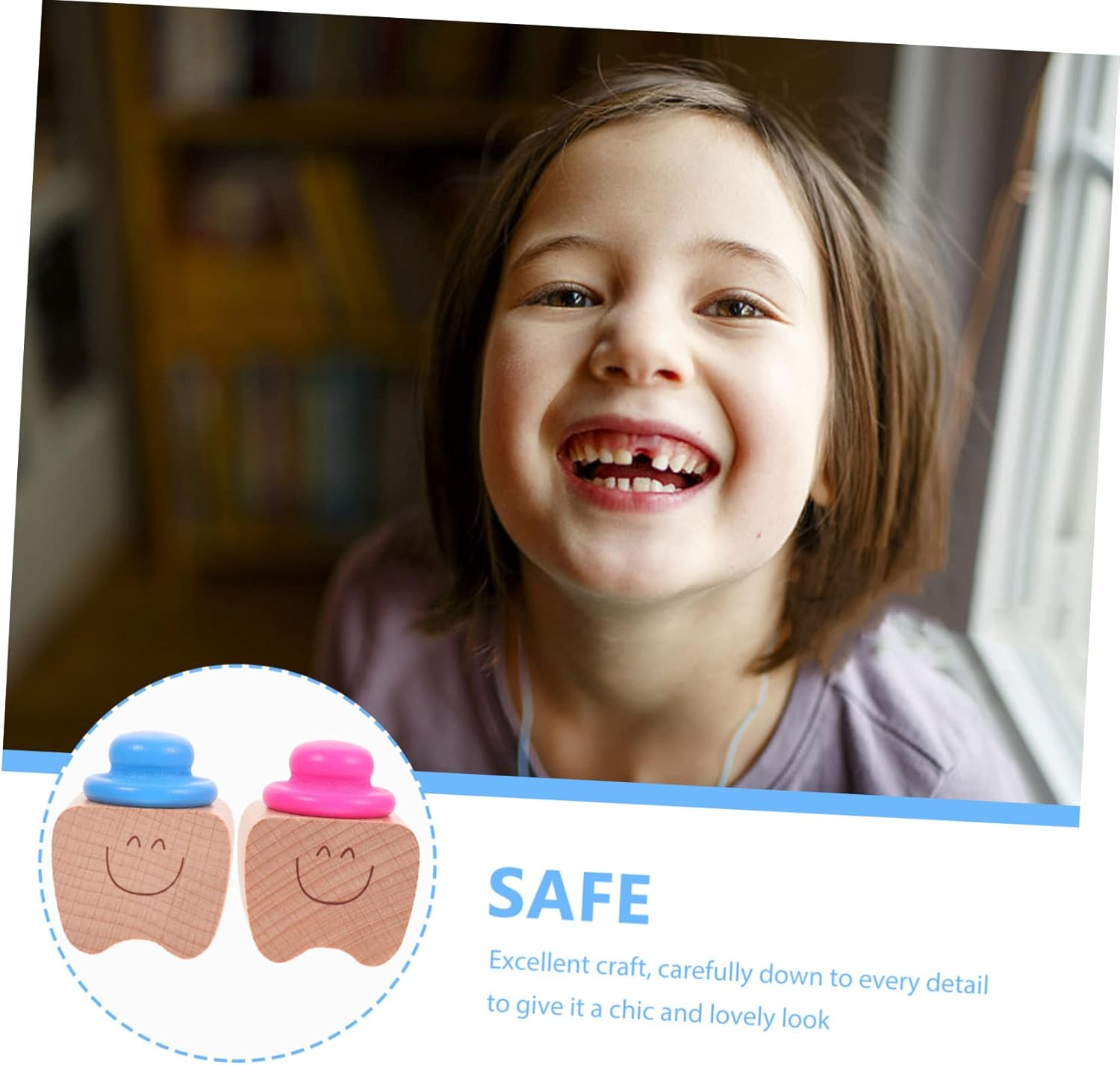 Kids First Tooth Keepsake Box and Infant Tooth Storage Holder Set for Boys and Girls 2Pcs Blue and Rose Red