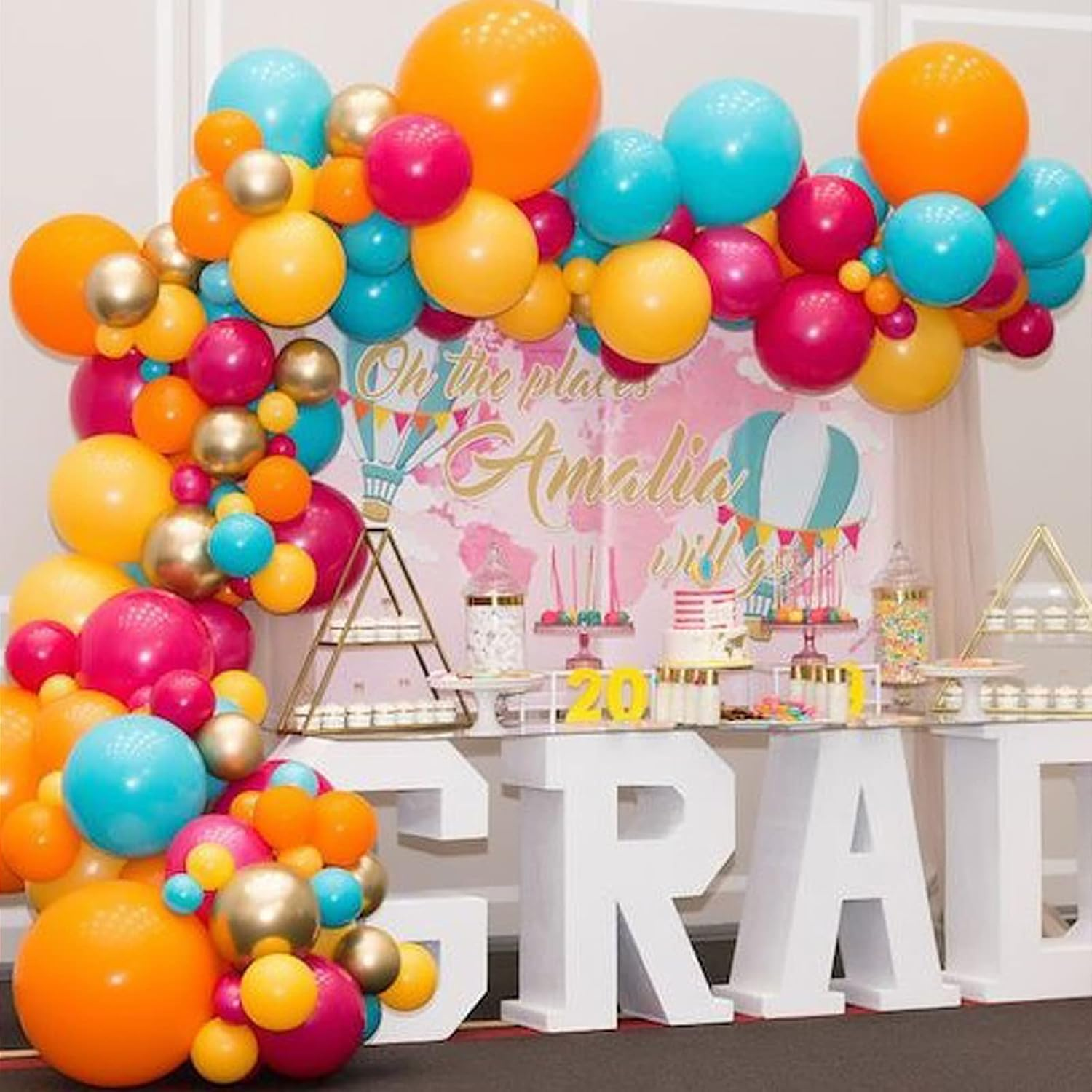 Lumjoy Matte Orange Latex Balloons 50Pcs 12 Inch 30Cm Decorative Helium Balloon with Strip and Sticker for Birthday Baby Shower Wedding Engagement Graduation Festival Party Decorations - Green image number 6