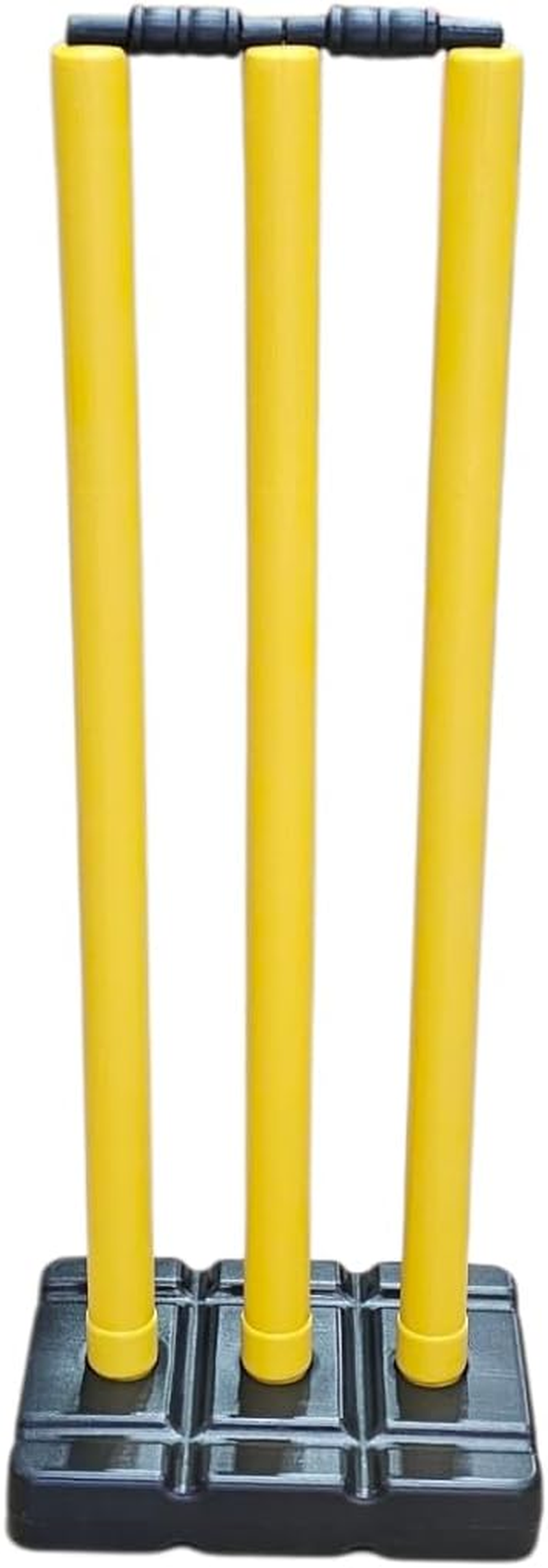 GA Plastic Cricket Stumps (Yellow Stumps and Base) image number 2