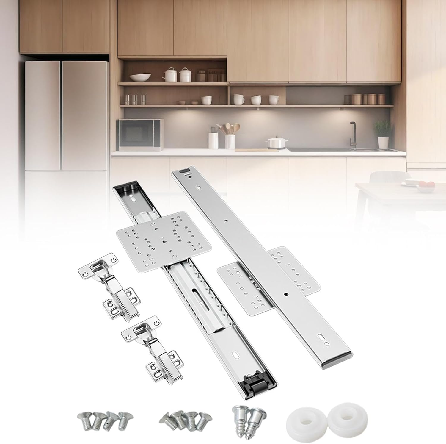 Leeqinersw Cabinet Door Slide Rails for Pocket Doors and Sliding Hardware Kit for Home Storage, 500Mm image number 5
