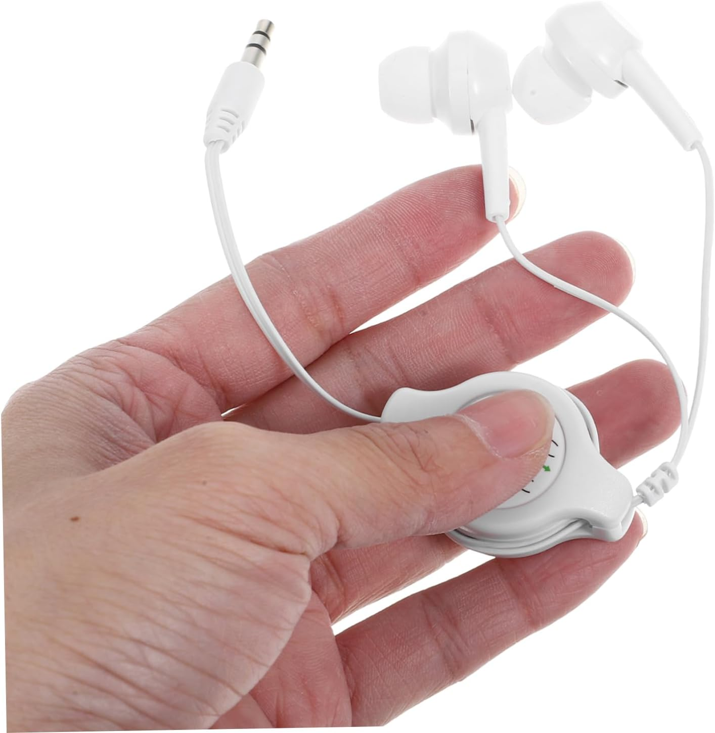 GAXIRE Retractable in Ear Earphones with Cushioned Comfort Lightweight Headphones for Portable Use Easy Storage Compatible with Players White Design image number 6