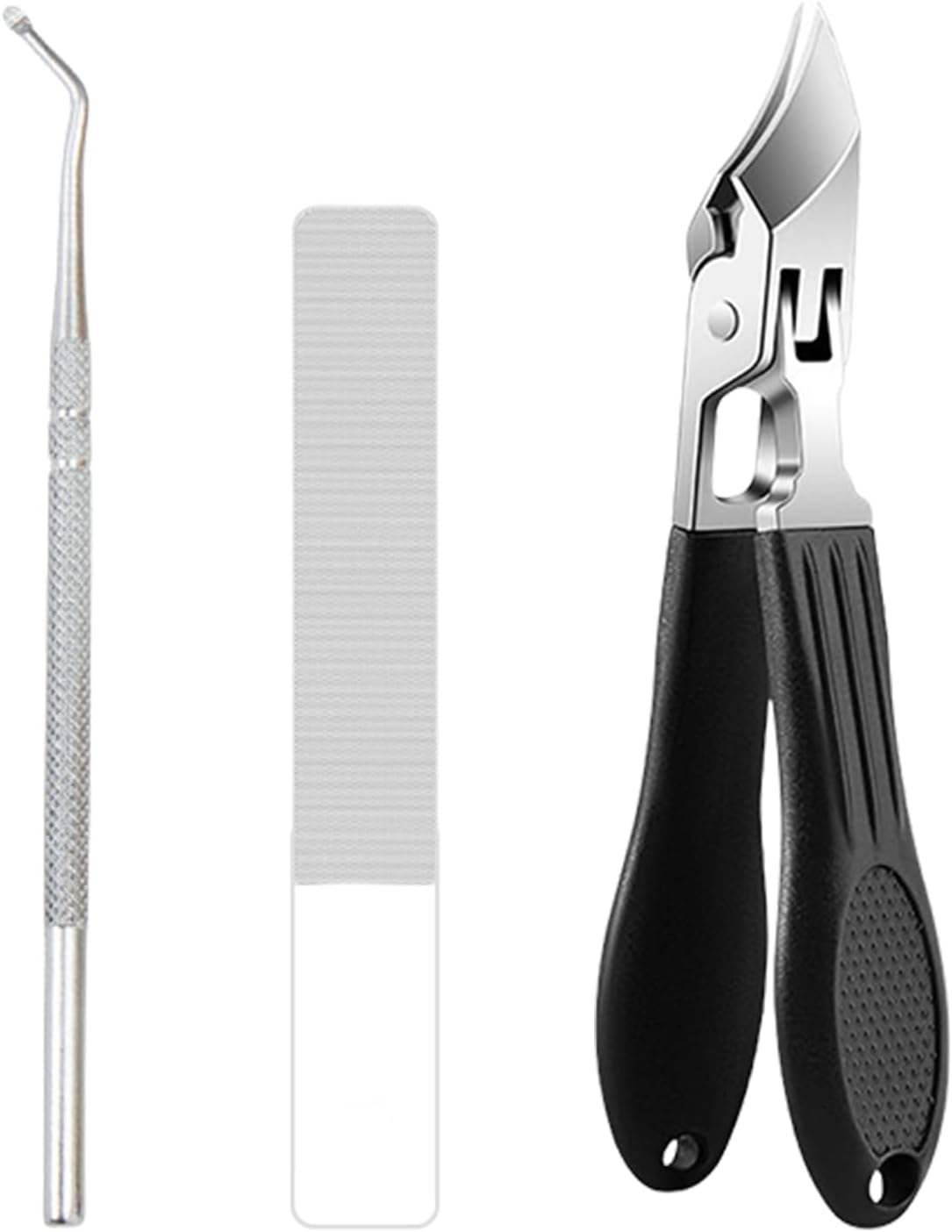 Angled Nail Clippers - Toenail Trimmer Stainless Steel - Portable Anti-Splash Fingernail Grooming Cutter for Men Women Seniors Home Travel Salon